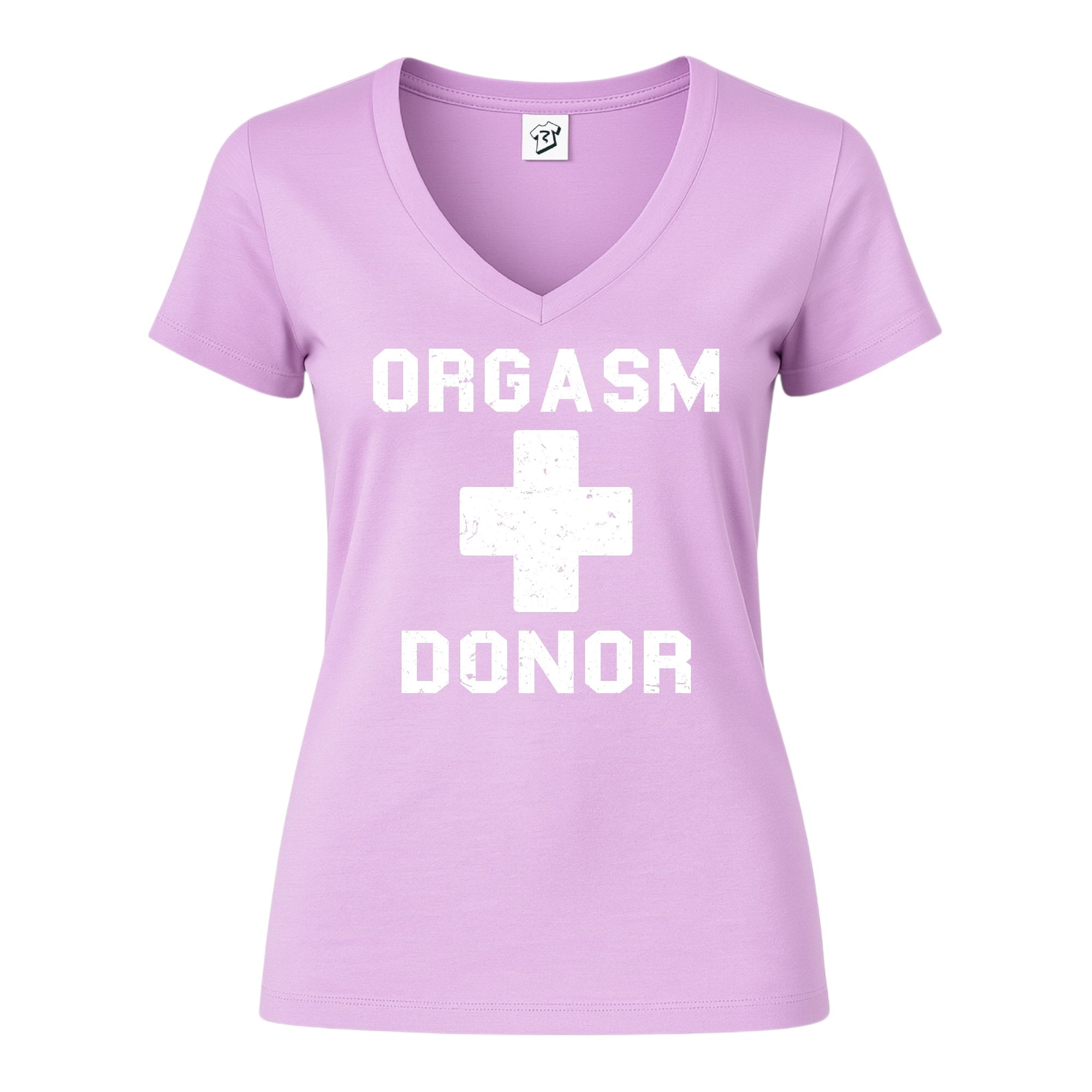 Tees Club v-neck t-shirt Orgasm Donor - V-Neck Tee Black Size XS front view