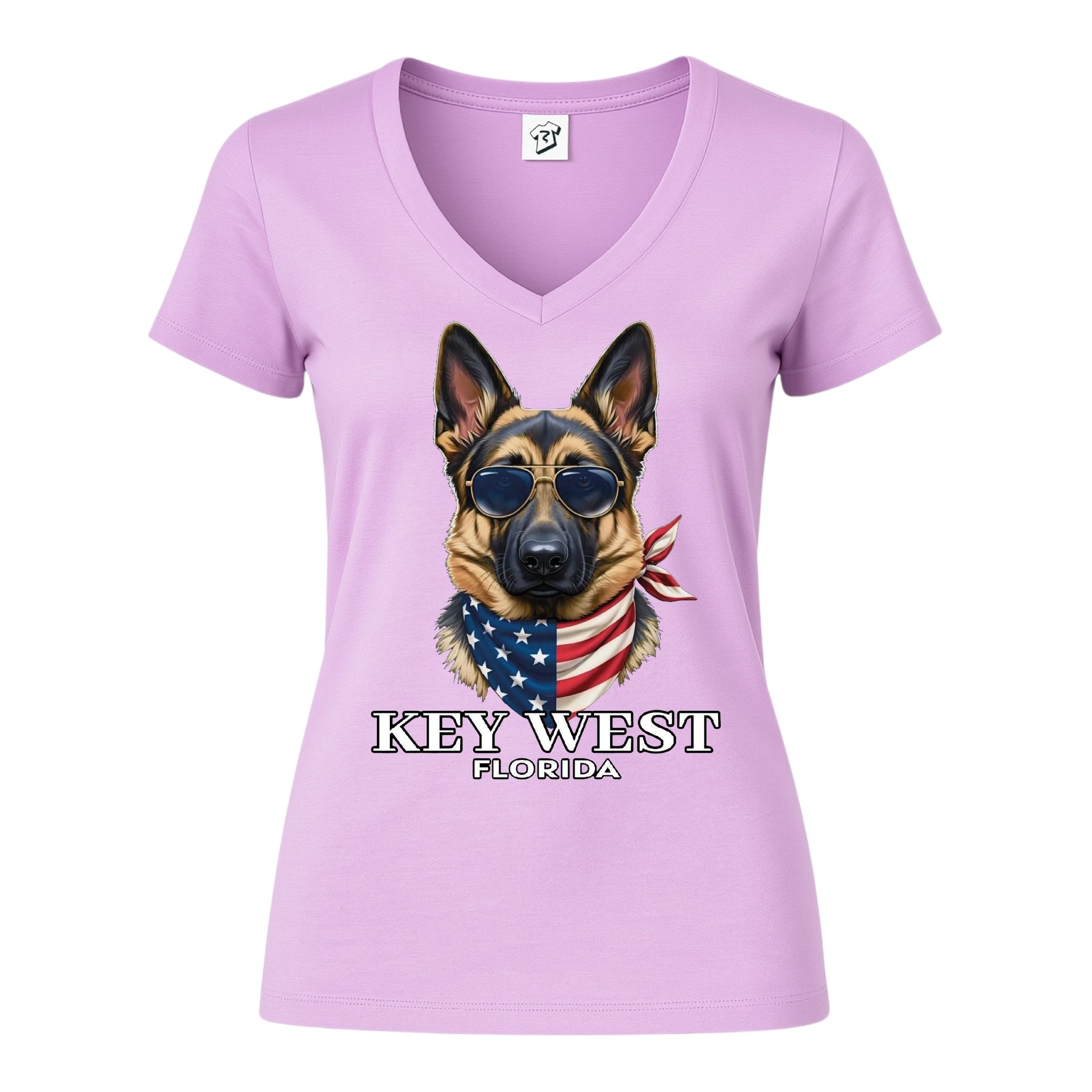 Tees Club v-neck t-shirt German Shepherd KW - V-Neck Tee Black Size M detail