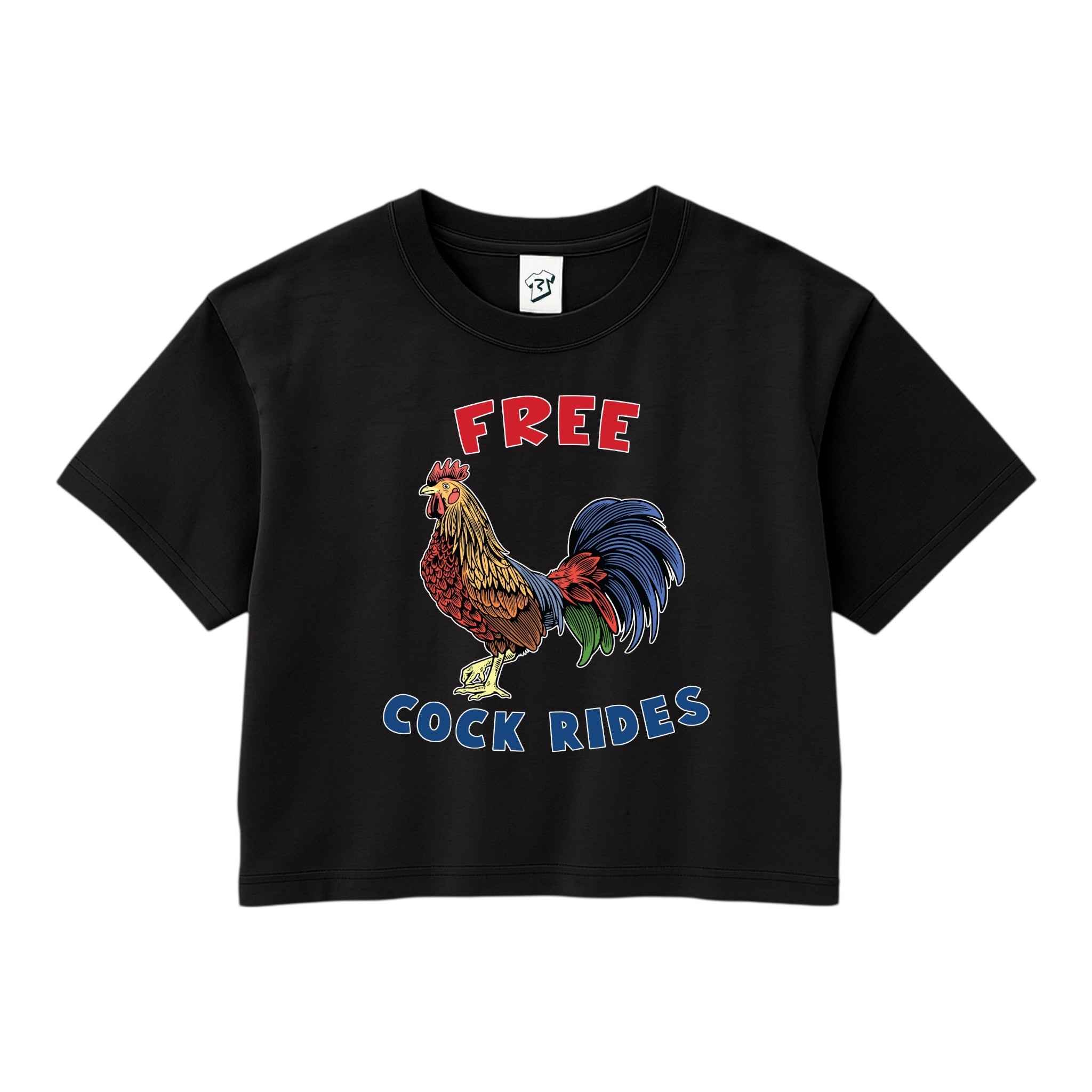 Tees Club crop top Free Cock Rides - Crop Top Black Size S detail