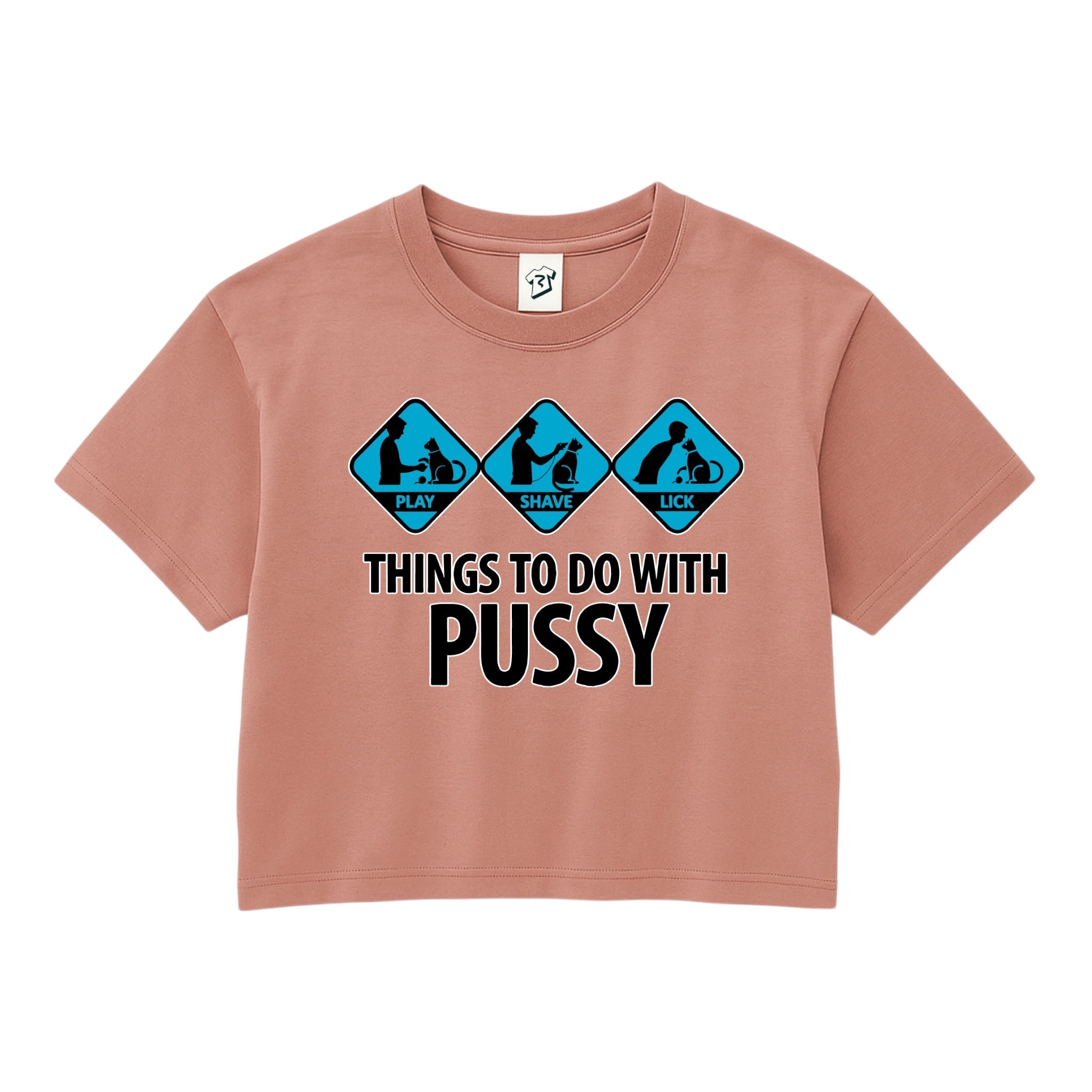 Tees Club crop top Things to Do With Pussy - Crop Top Black Size S detail
