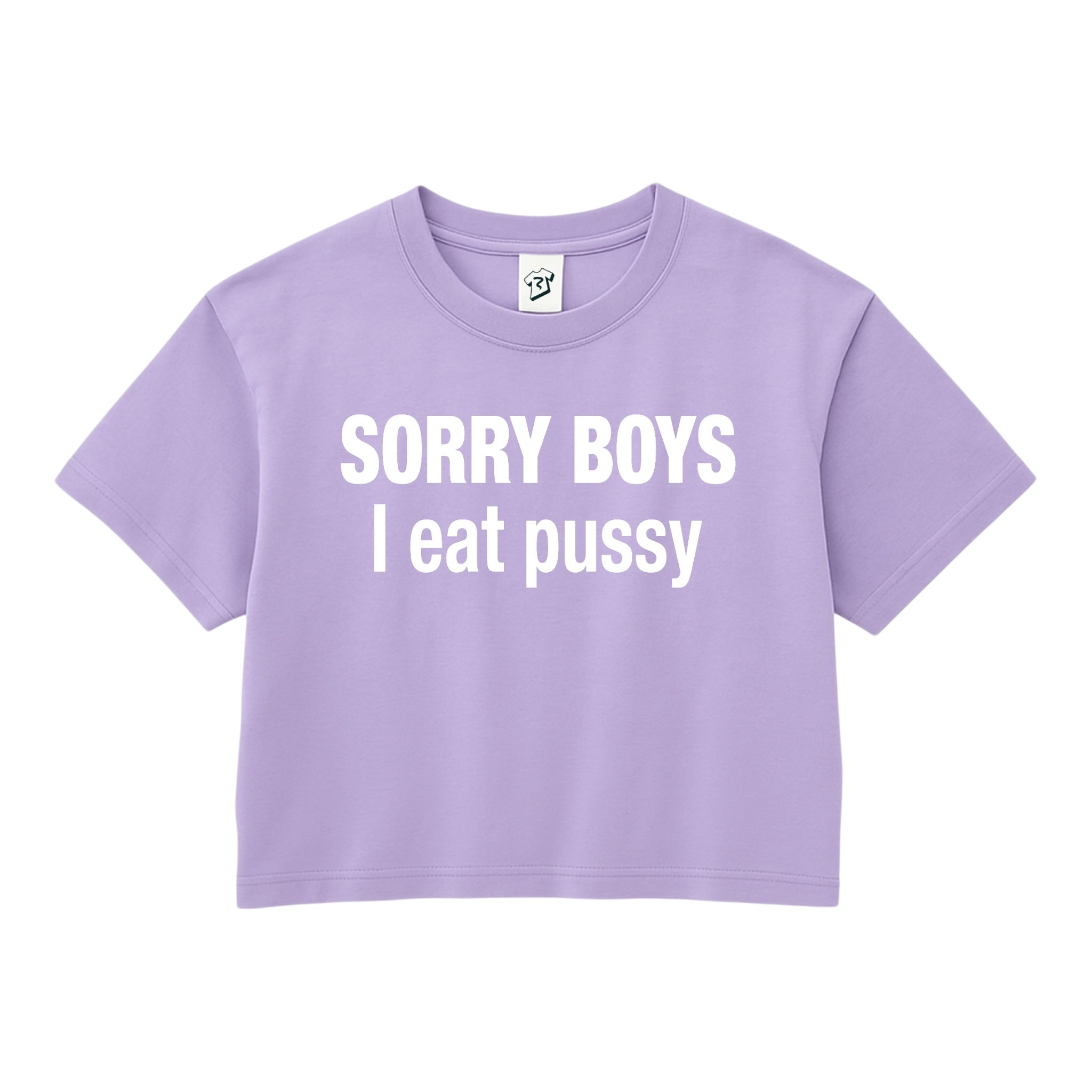 Tees Club crop top Sorry Boys I Eat Pussy - Crop Top Black Size XS back view