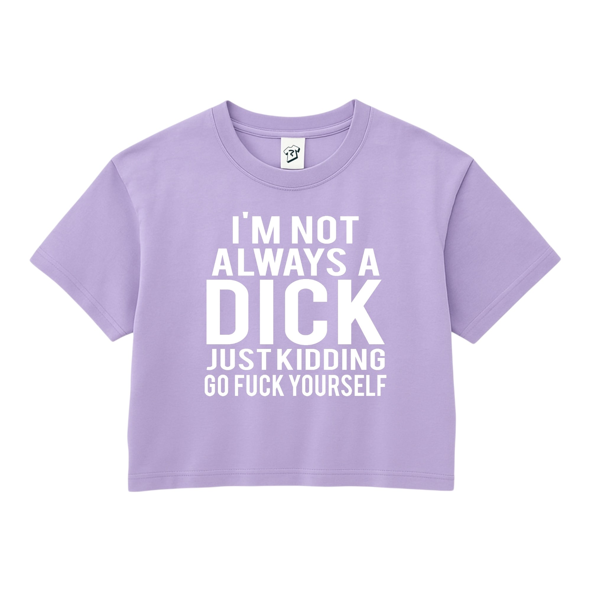 Tees Club crop top I'm not Always a Dick Just Kidding Go Fuck Yourself - Crop Top Black Size XS back view