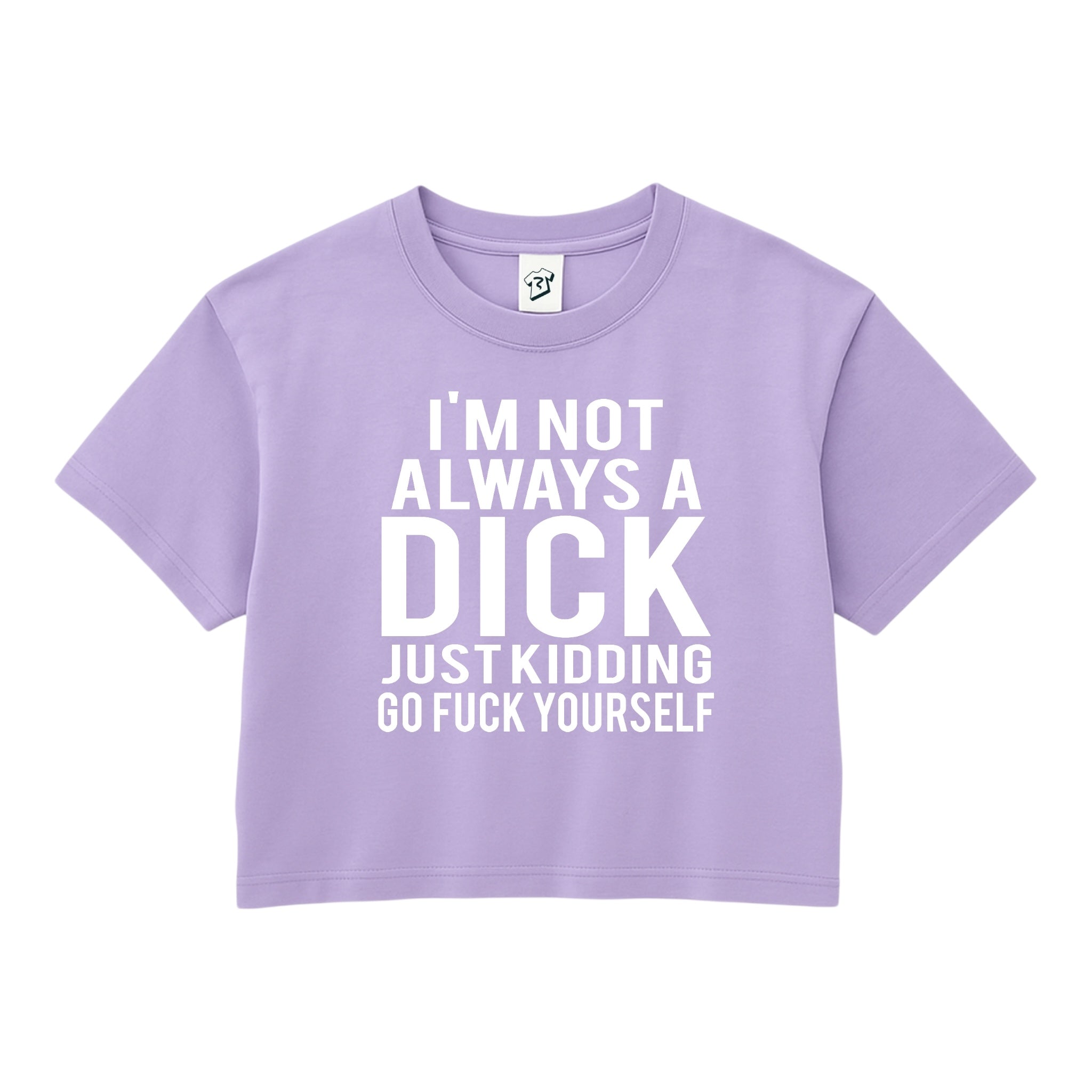 Tees Club crop top I'm not Always a Dick Just Kidding Go Fuck Yourself - Crop Top Black Size XS back view