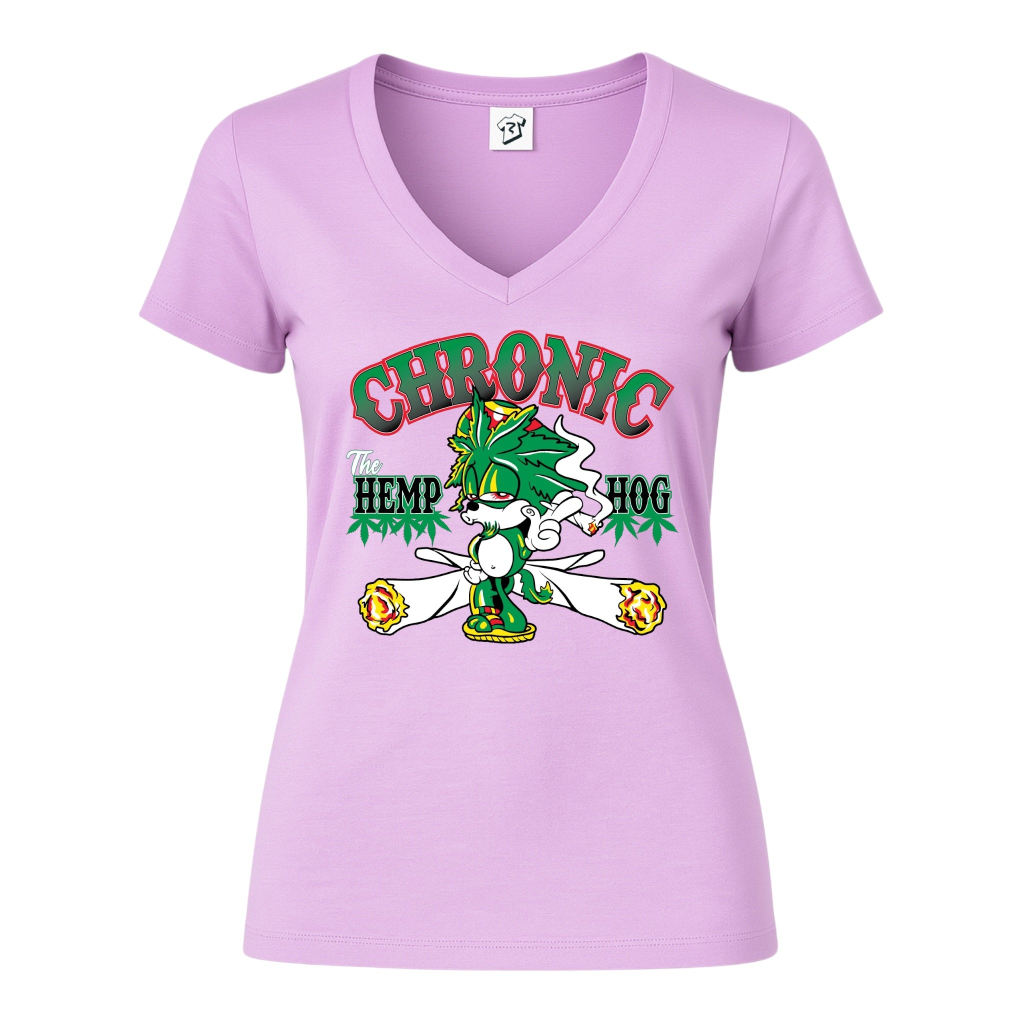 Tees Club v-neck t-shirt Chronic Hemp Dog - V-Neck Tee Black Size S detail