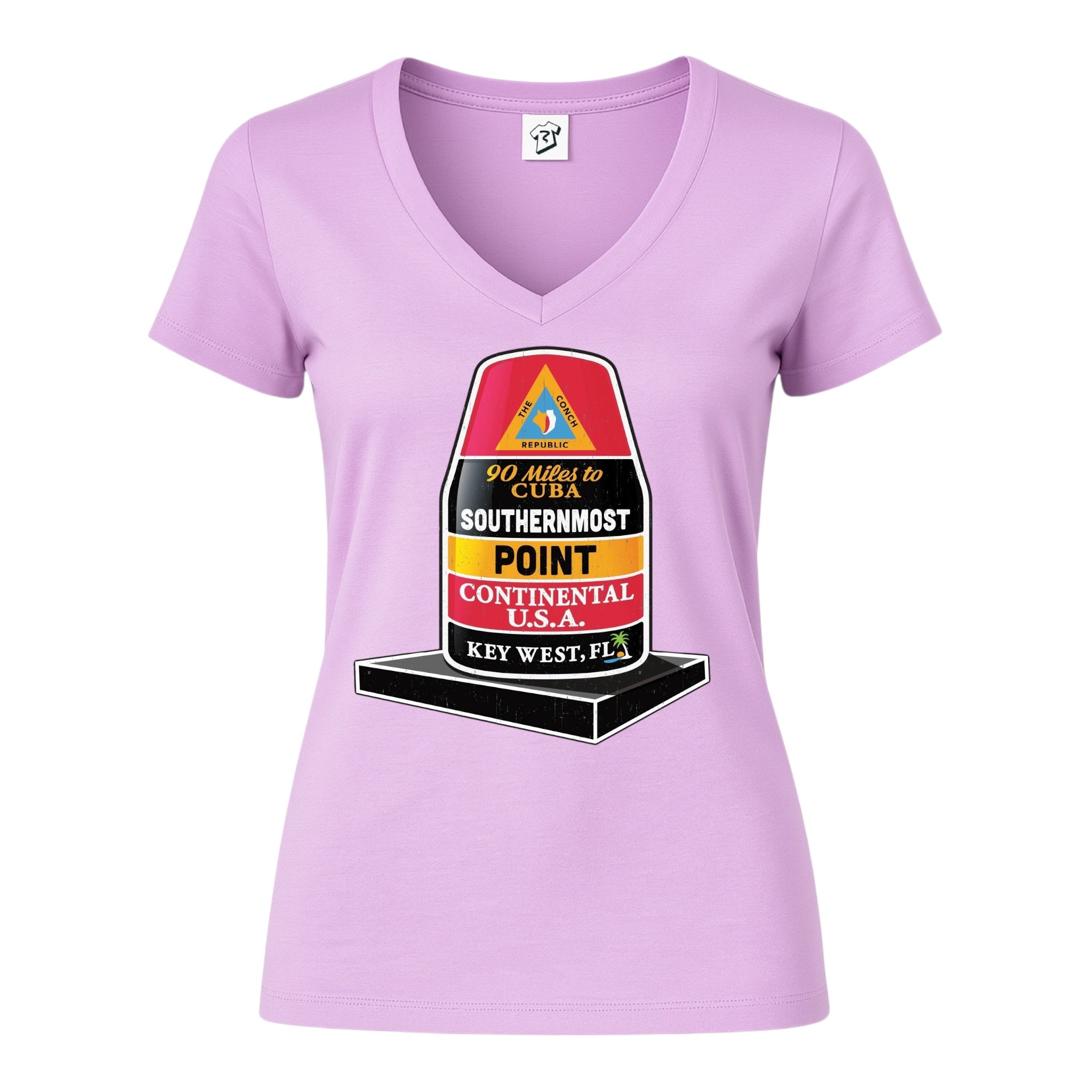 Tees Club v-neck t-shirt Southernmost Point KW - V-Neck Tee Black Size M detail