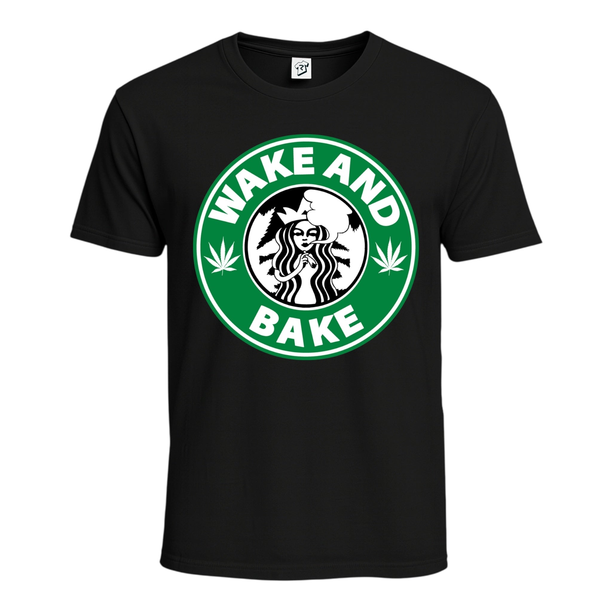 Tees Club graphic tee Wake N' Bake - Cotton Tee Navy Size M detail