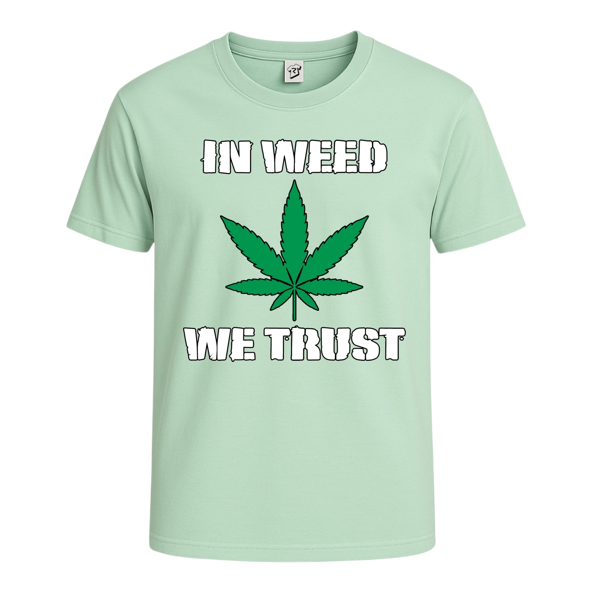 Tees Club graphic tee In Weed We Trust - Cotton Tee Navy Size 2XL detail