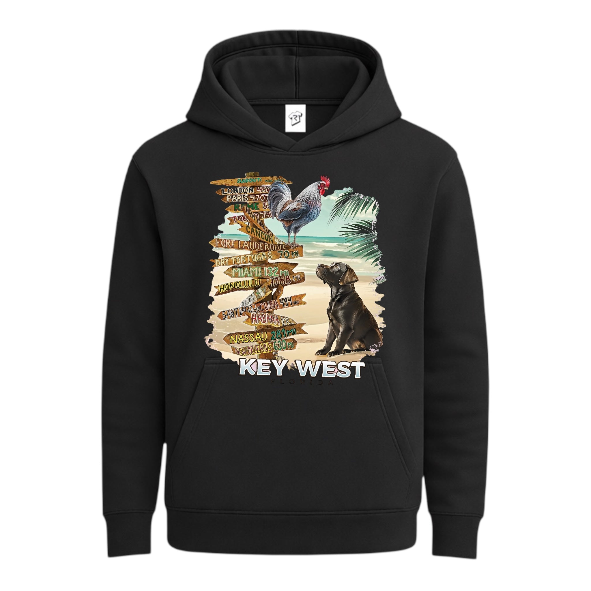 Tees Club streetwear hoodie Dog and Rooster KW - Hoodie Navy Size S back view