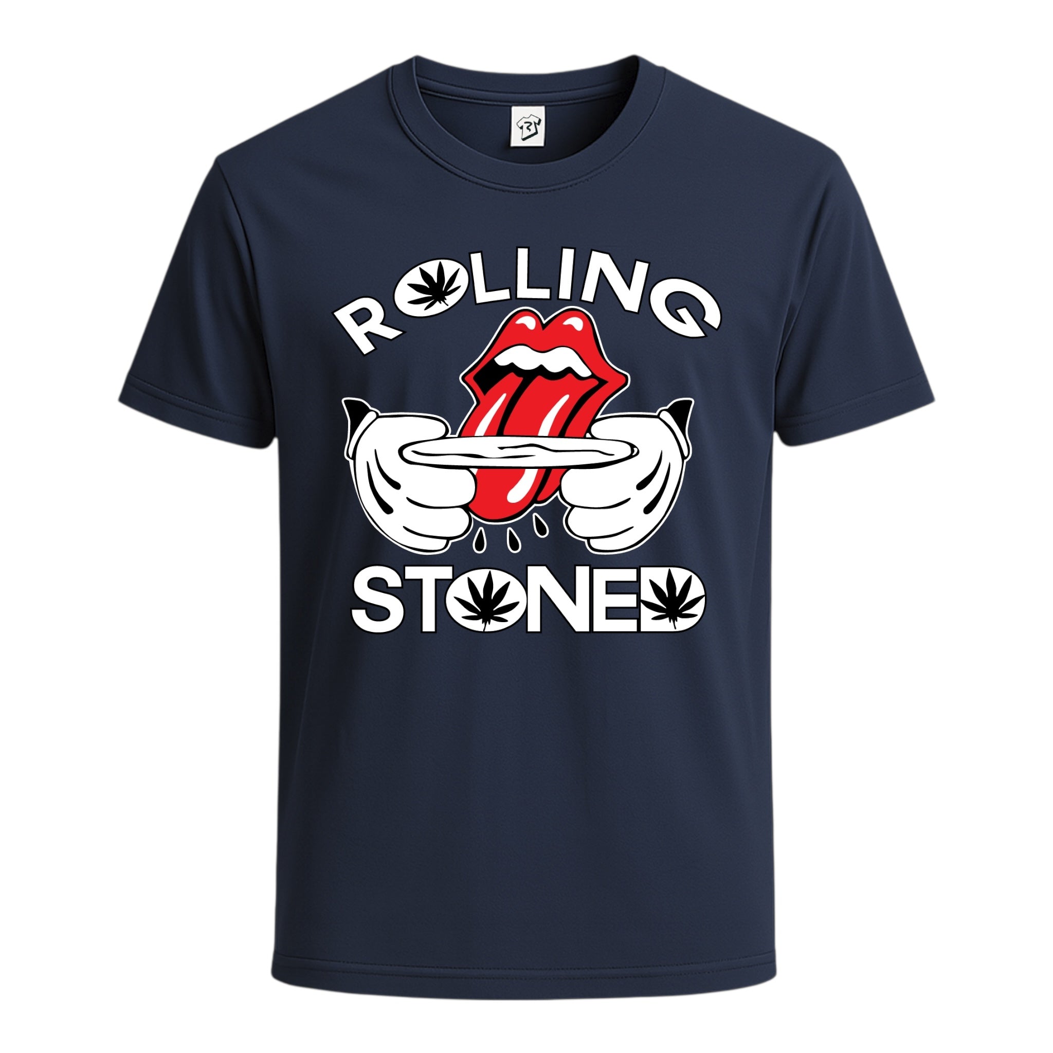 Tees Club graphic tee Rolling Stoned - Cotton Tee Navy Size L detail