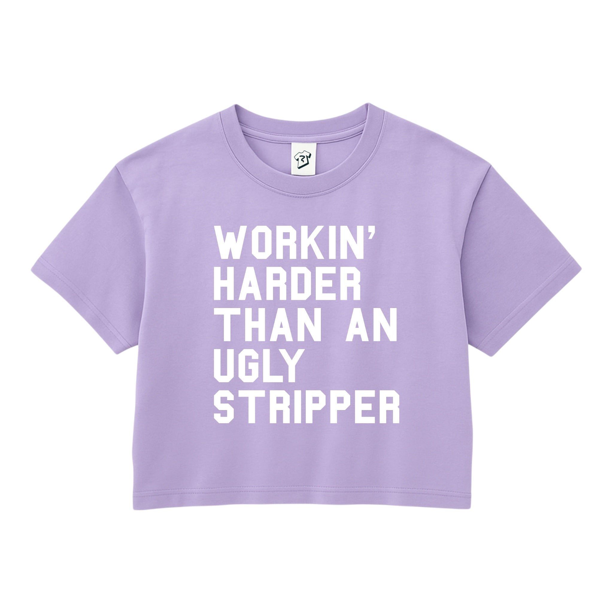 Tees Club crop top Workin' Harder Than an Ugly Stripper - Crop Top Black Size XS front view