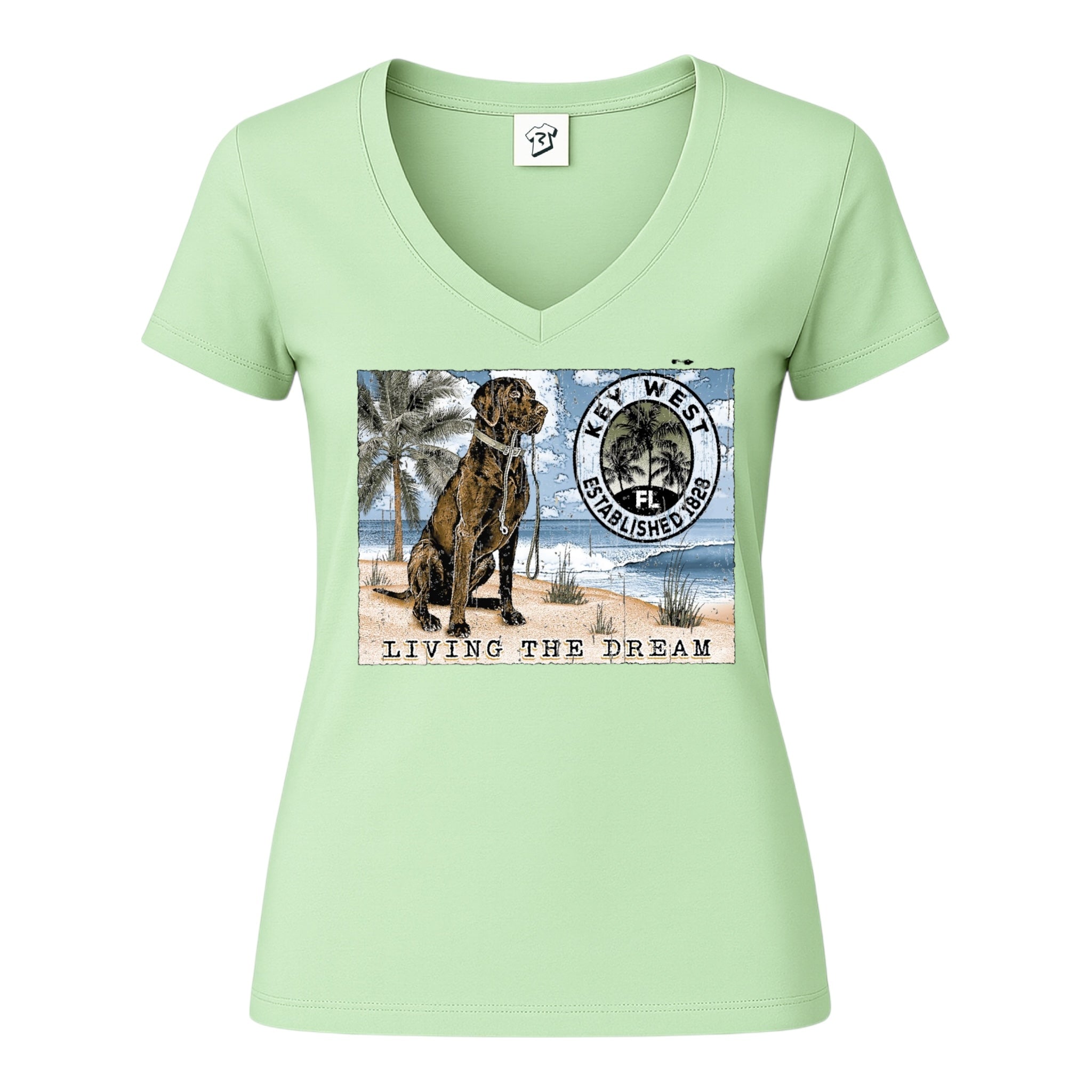 Tees Club v-neck t-shirt Black Lab Dog KW - V-Neck Tee Black Size S detail