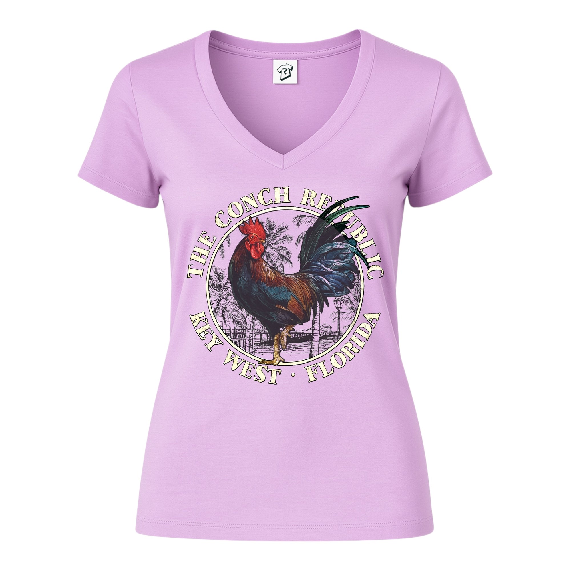Tees Club v-neck t-shirt Rooster Conch Rep KW - V-Neck Tee Black Size XS back view