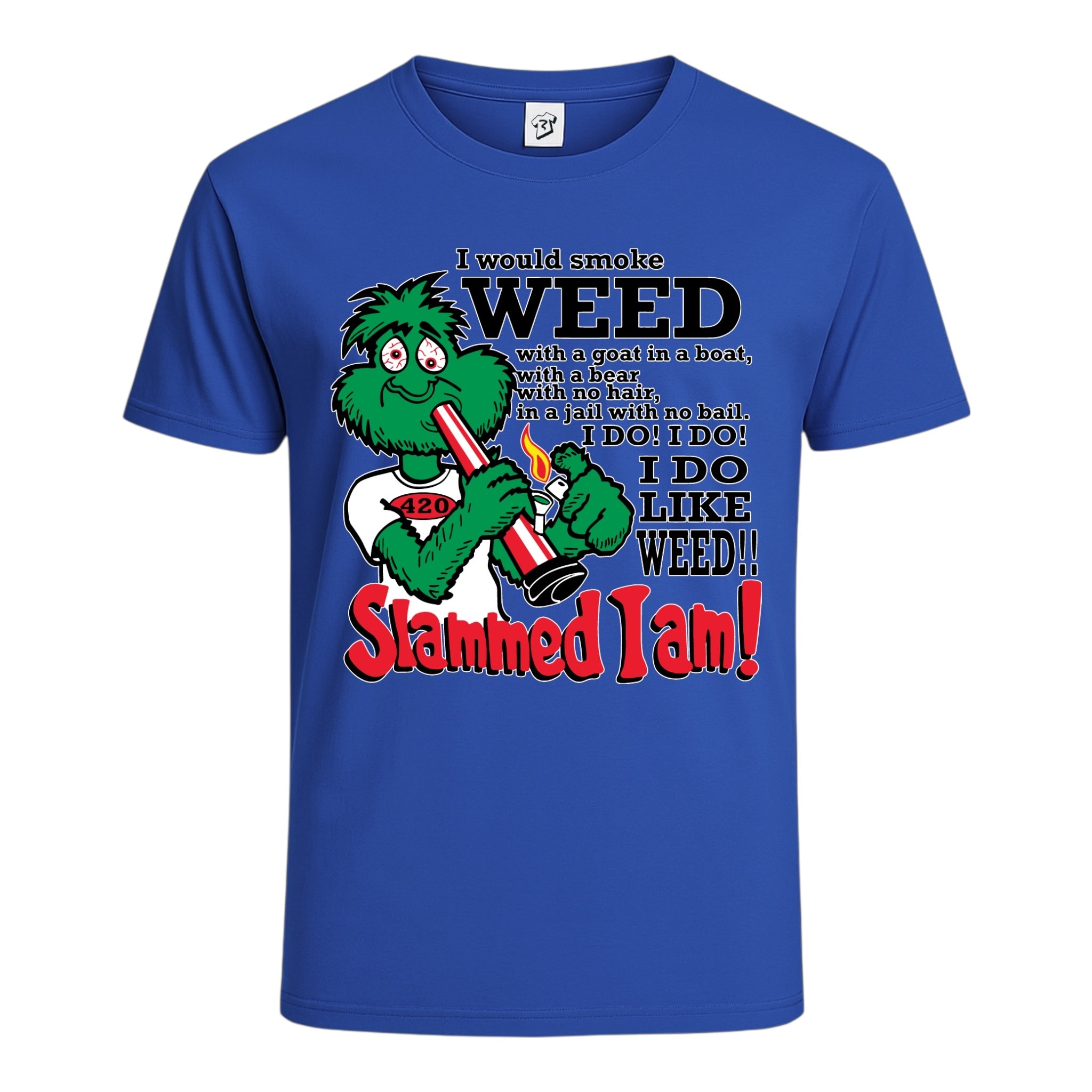 Tees Club graphic tee Slammed I Am Weed - Cotton Tee Navy Size 2XL detail