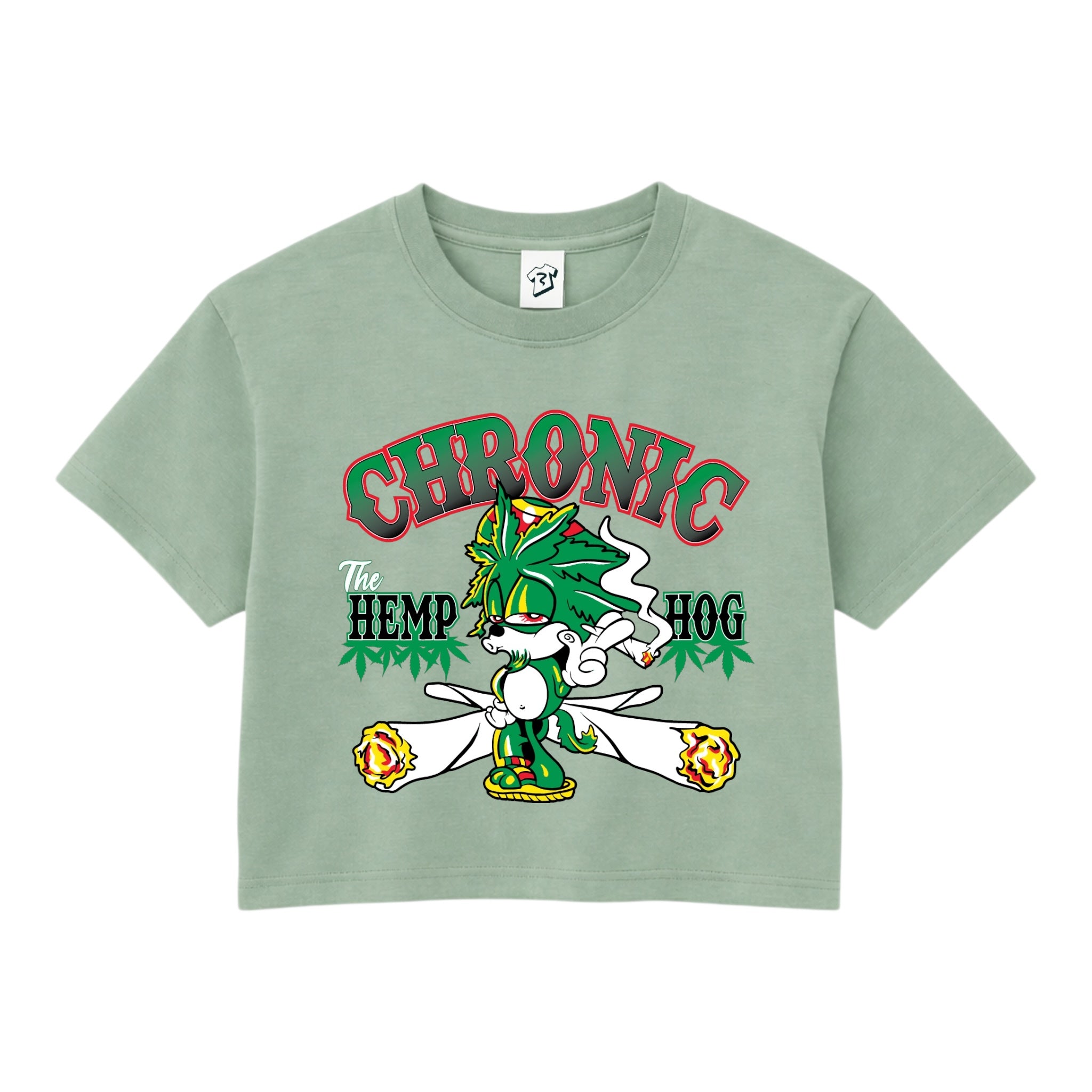 Tees Club crop top Chronic Hemp Dog - Crop Top Black Size S detail