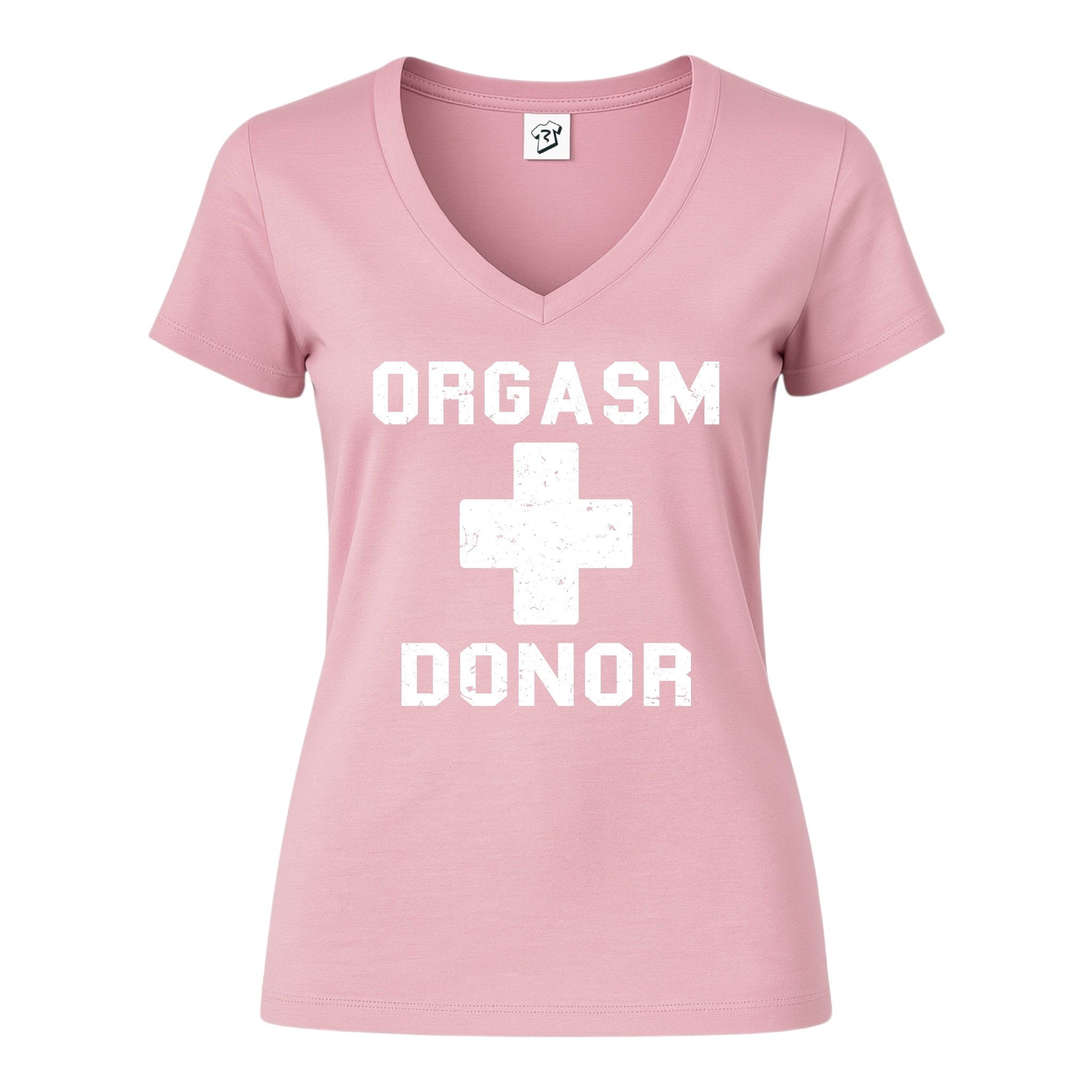 Tees Club v-neck t-shirt Orgasm Donor - V-Neck Tee Black Size S detail