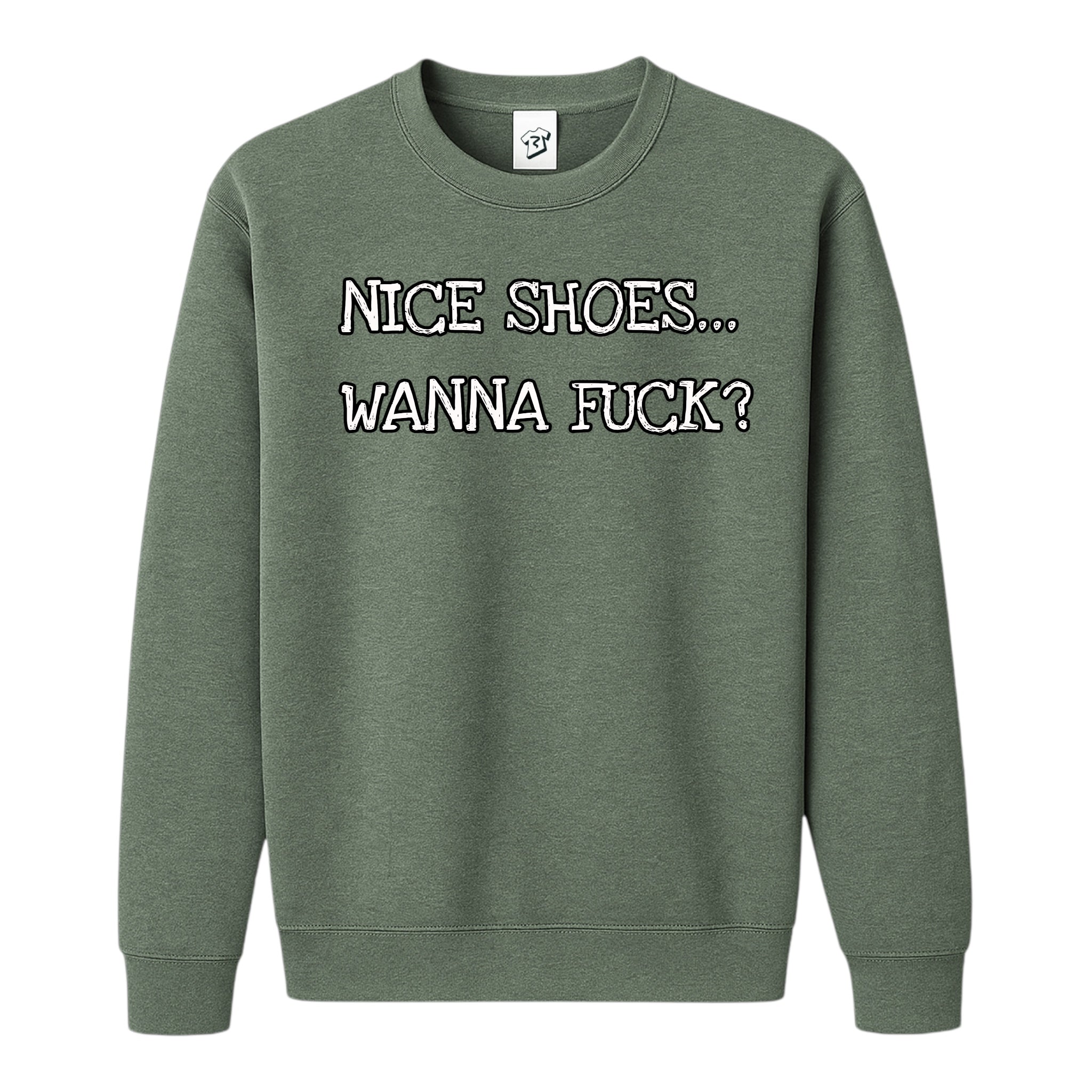 Tees Club crewneck sweatshirt Nice Shoes...Wanna Fuck? - Sweatshirt Black Size M detail