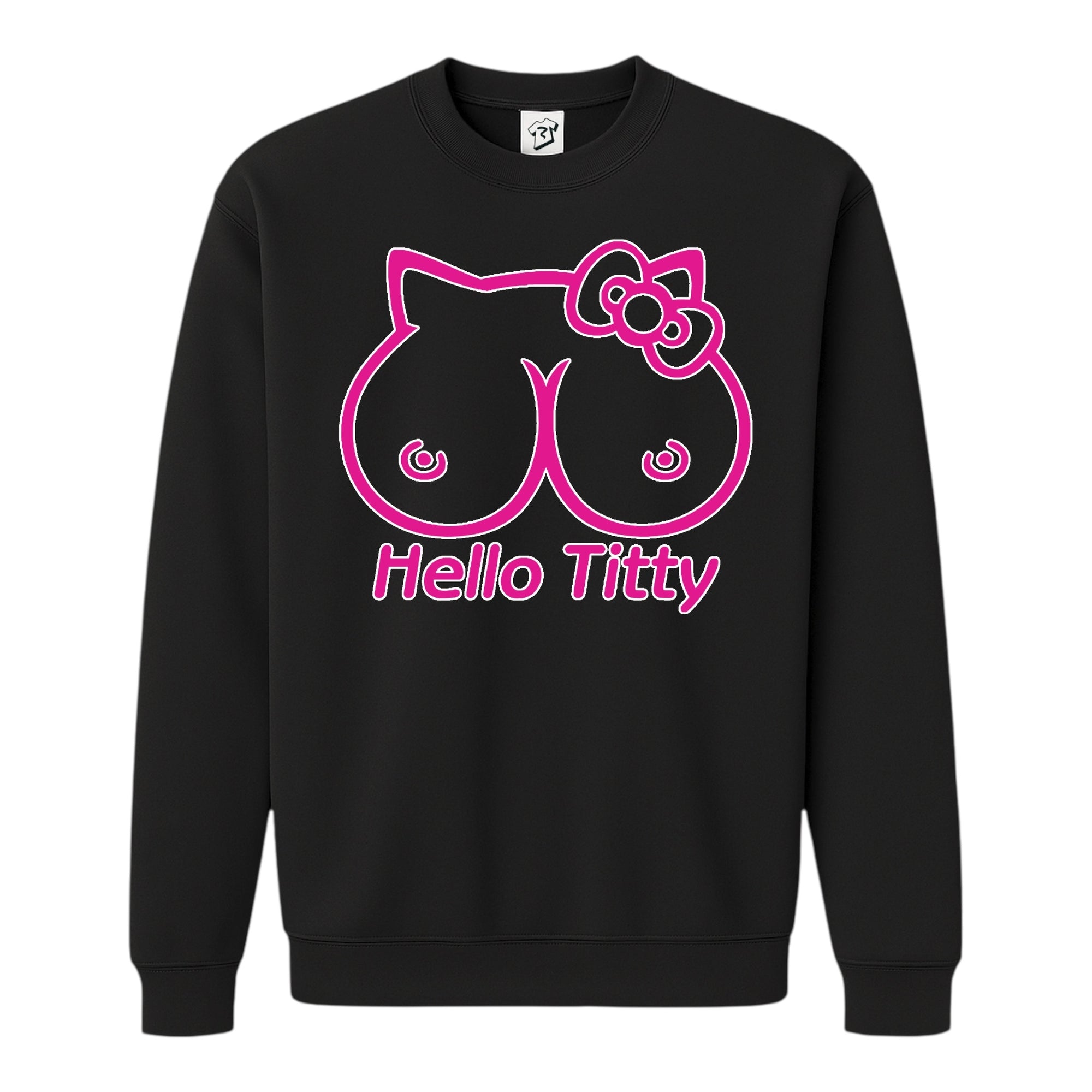 Tees Club crewneck sweatshirt Hello Titty - Sweatshirt Black Size S front view