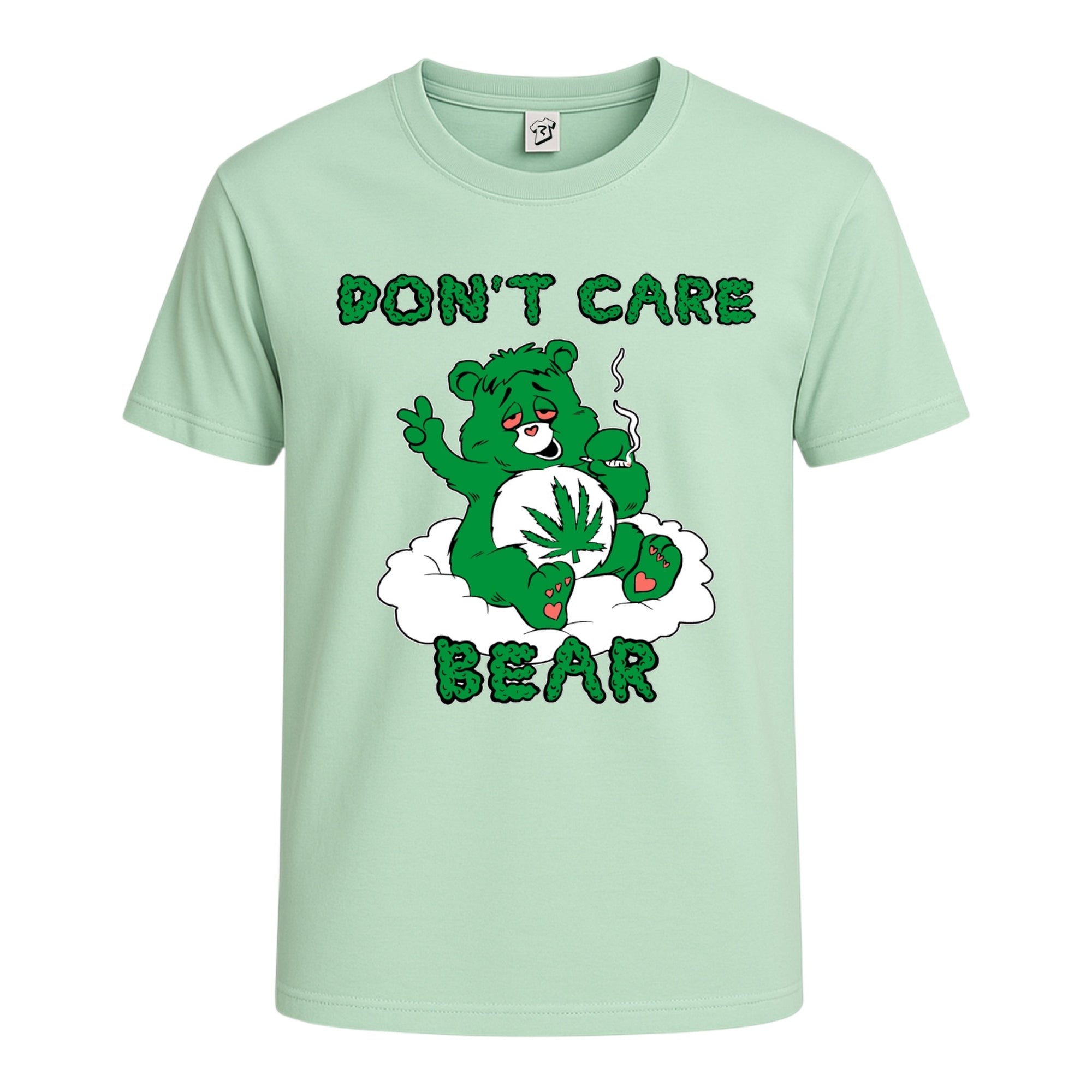 Tees Club graphic tee Don't Care Lazy Bear - Cotton Tee Navy Size S front view