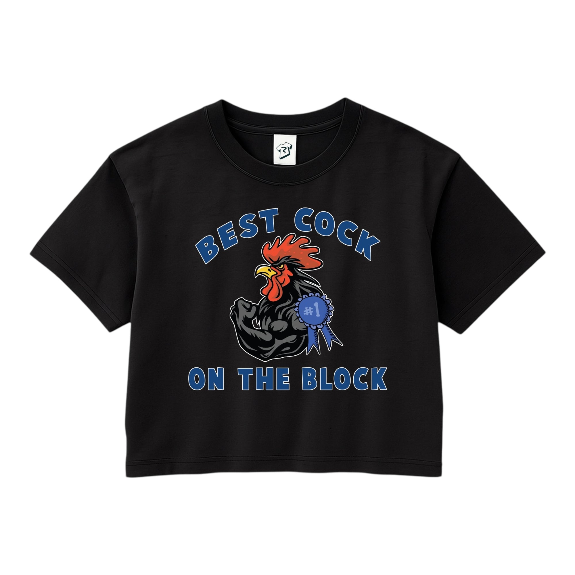Tees Club crop top Best Cock On The Block - Crop Top Black Size XS back view