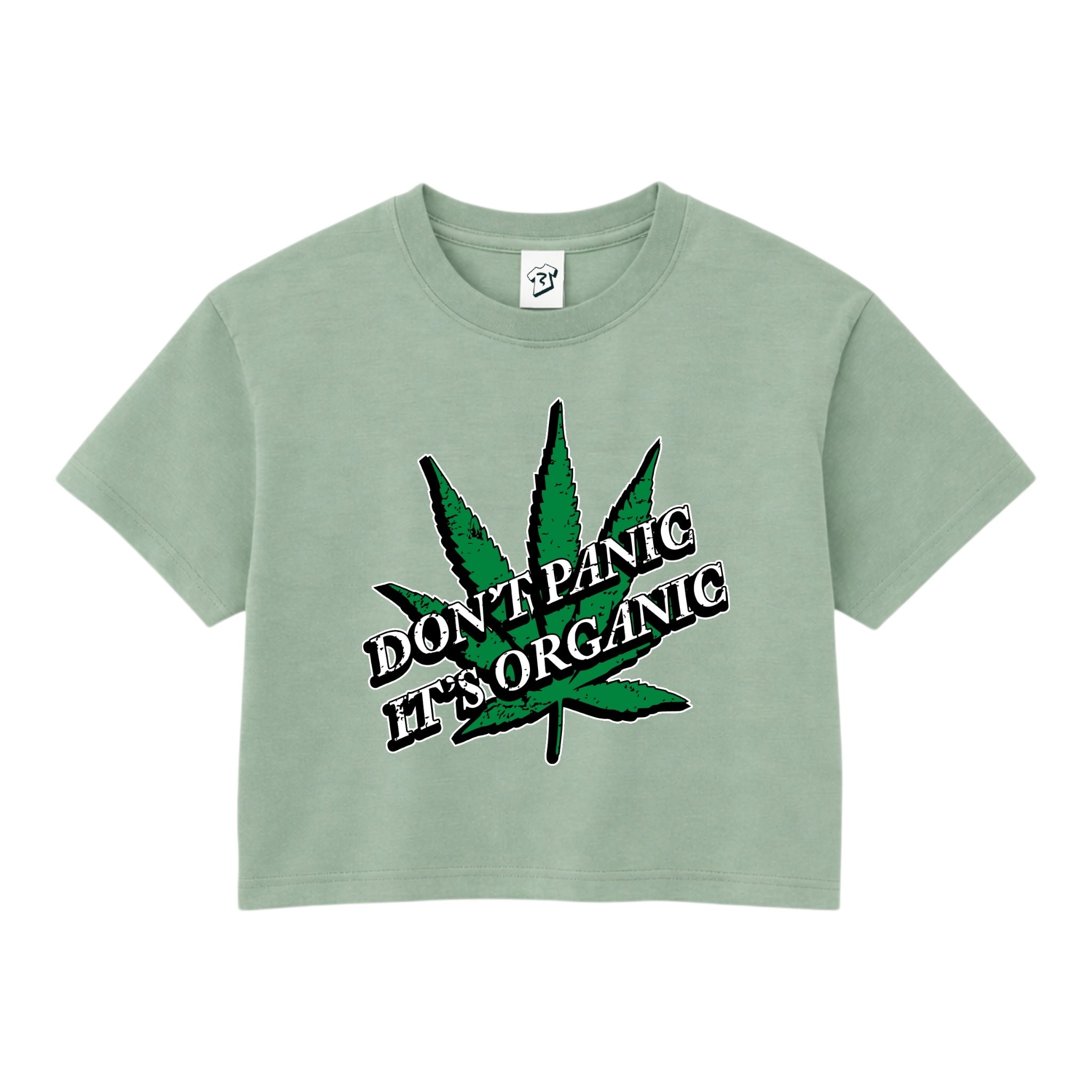 Tees Club crop top Don't Panic It's Organic - Crop Top Black Size S detail