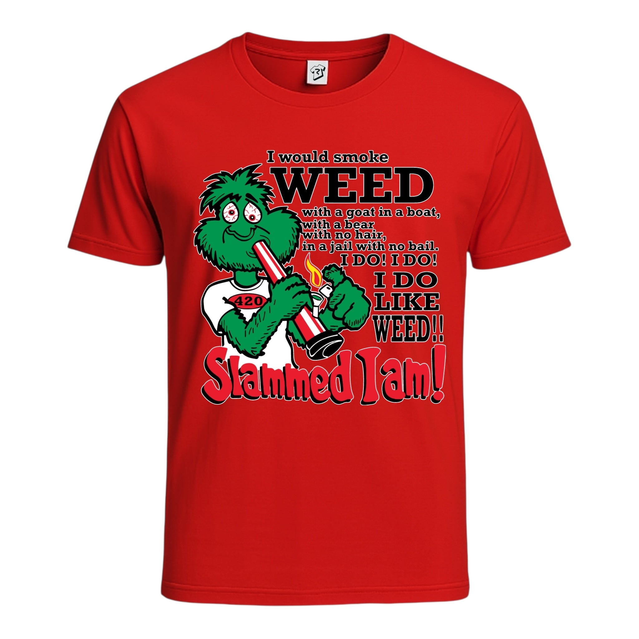 Tees Club graphic tee Slammed I Am Weed - Cotton Tee Navy Size 3XL detail