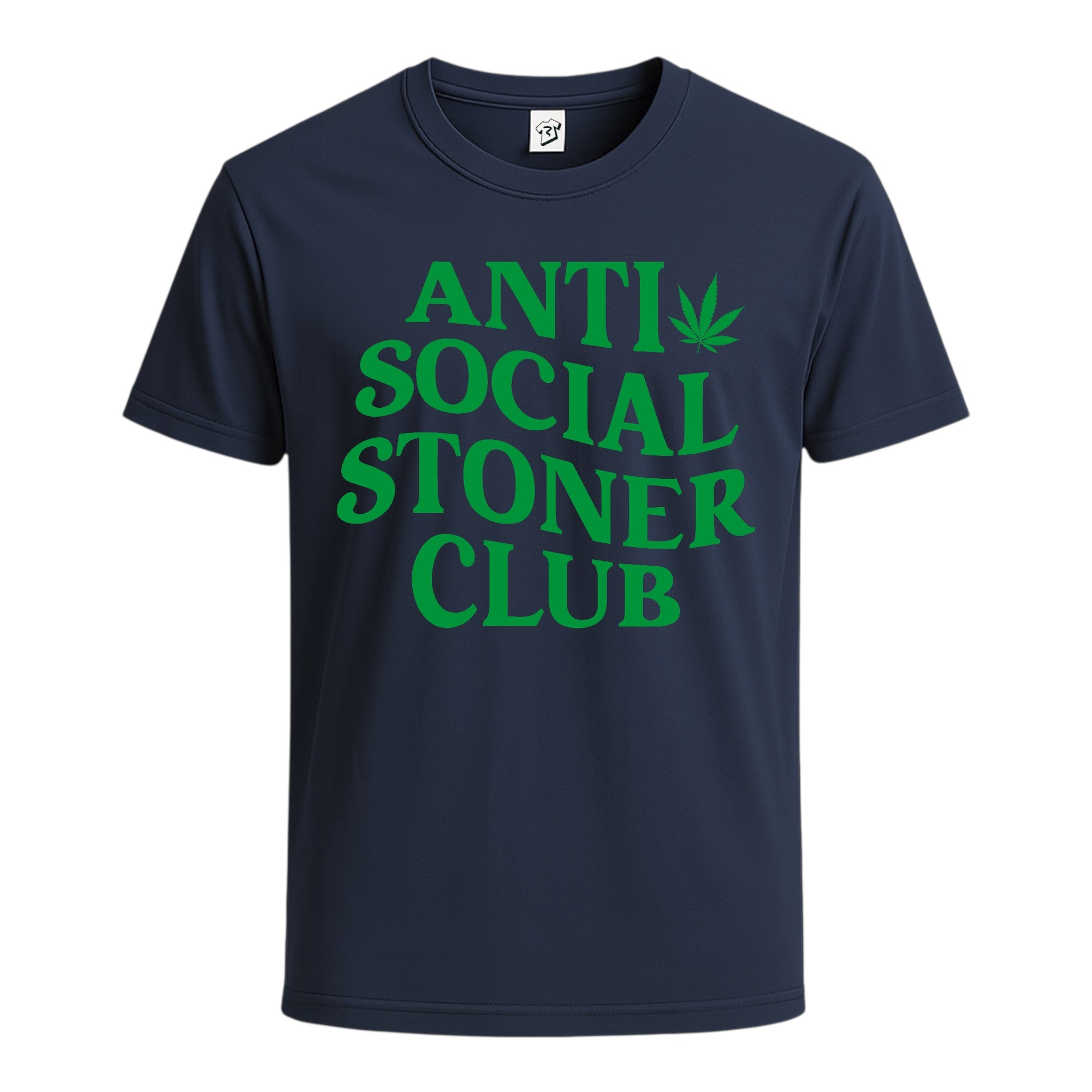 Tees Club graphic tee Anti Social Stoner Club - Cotton Tee Navy Size S front view