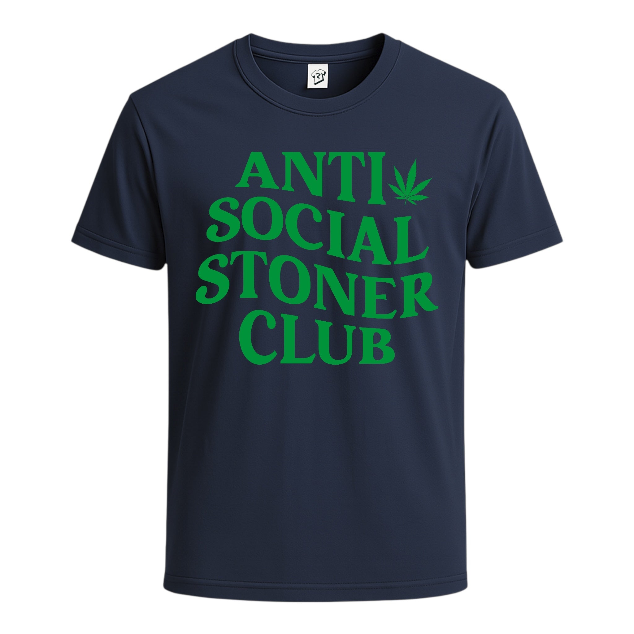 Tees Club graphic tee Anti Social Stoner Club - Cotton Tee Navy Size S front view