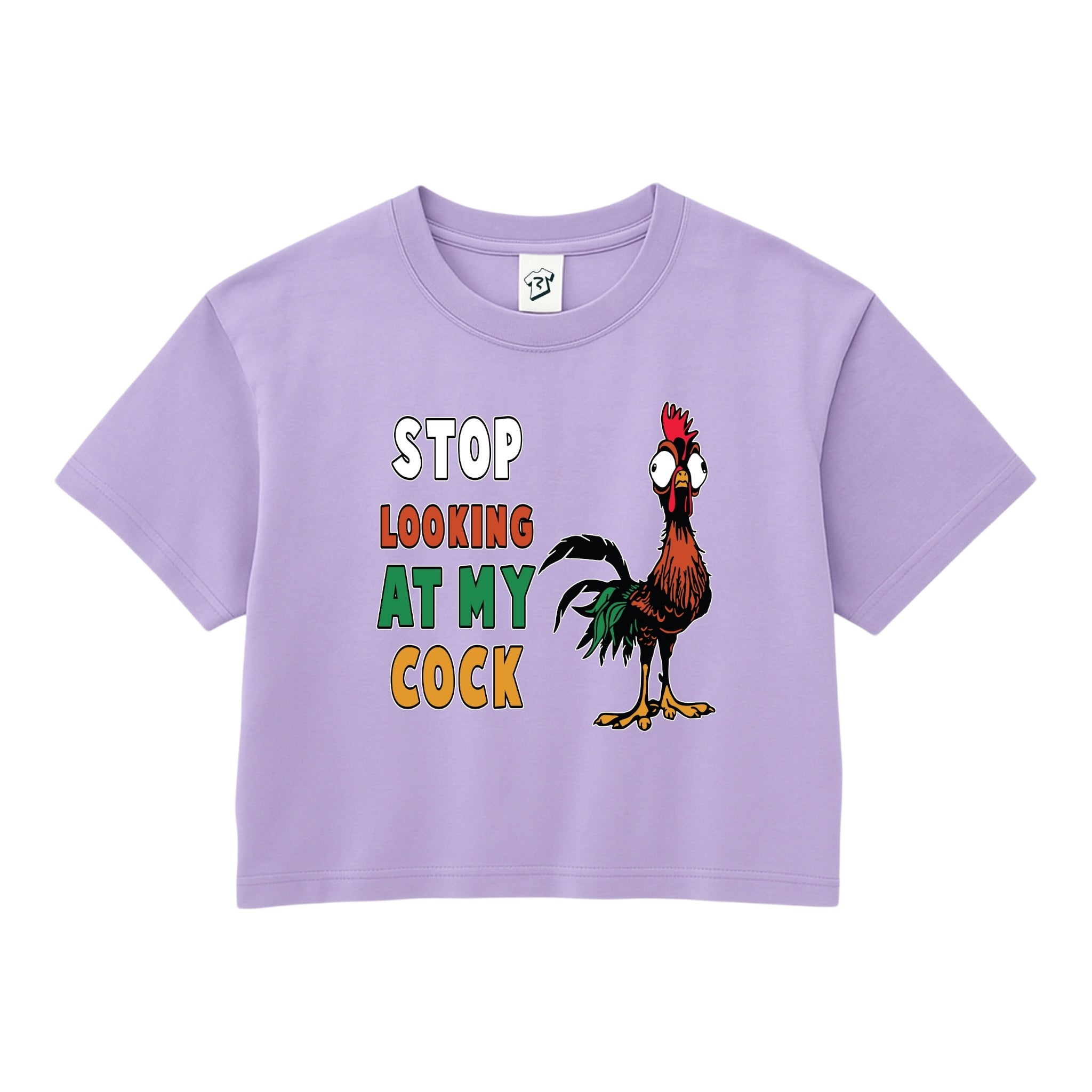 Tees Club crop top Stop Looking At My Cock - Crop Top Black Size S detail