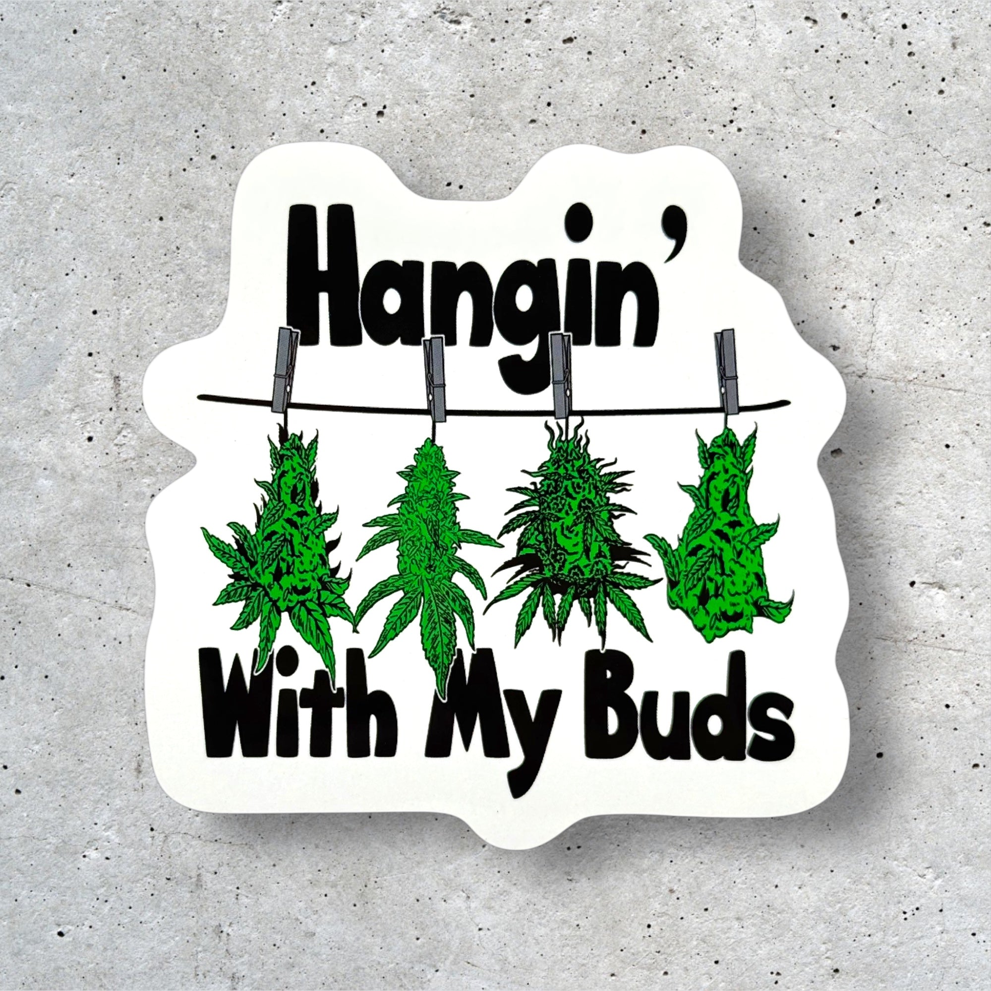 Tees Club vinyl sticker pack Hangin' With My Buds - Sticker (4" x 3") X3 pack detail