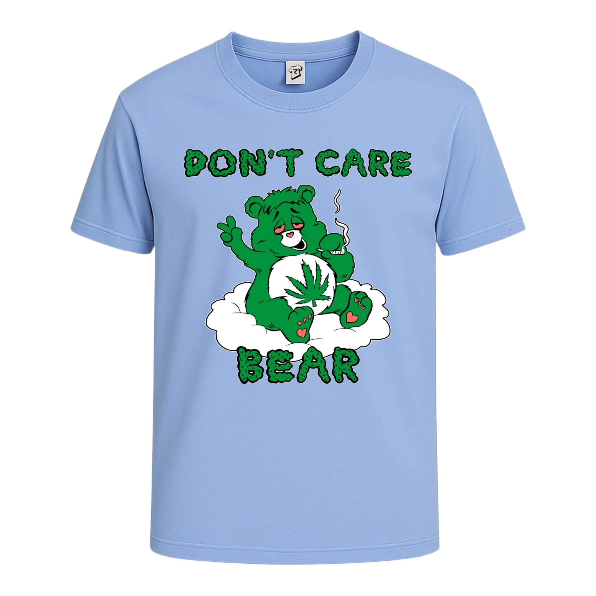 Tees Club graphic tee Don't Care Lazy Bear - Cotton Tee Navy Size L detail