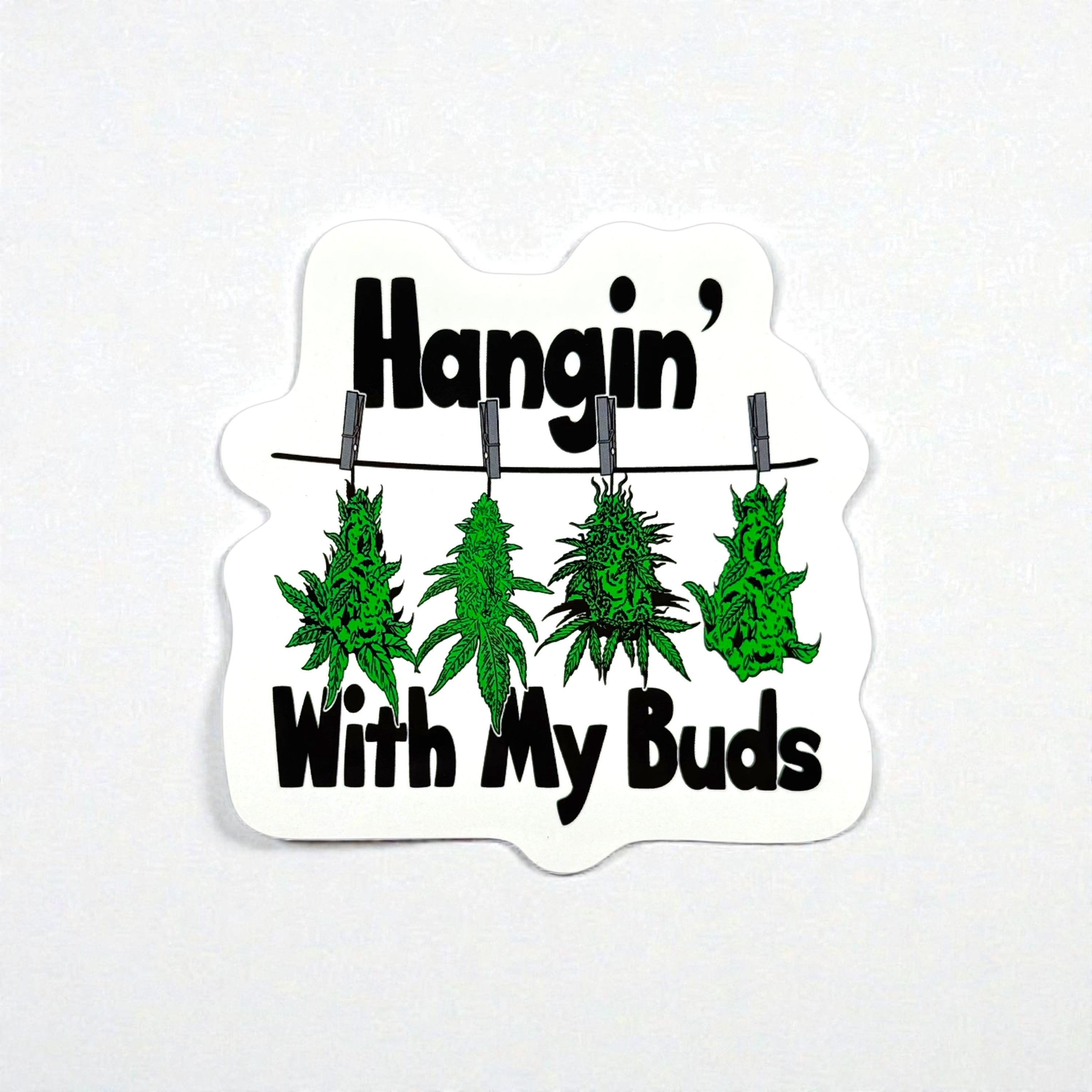 Tees Club vinyl sticker pack Hangin' With My Buds - Sticker (4" x 3") X3 pack front view