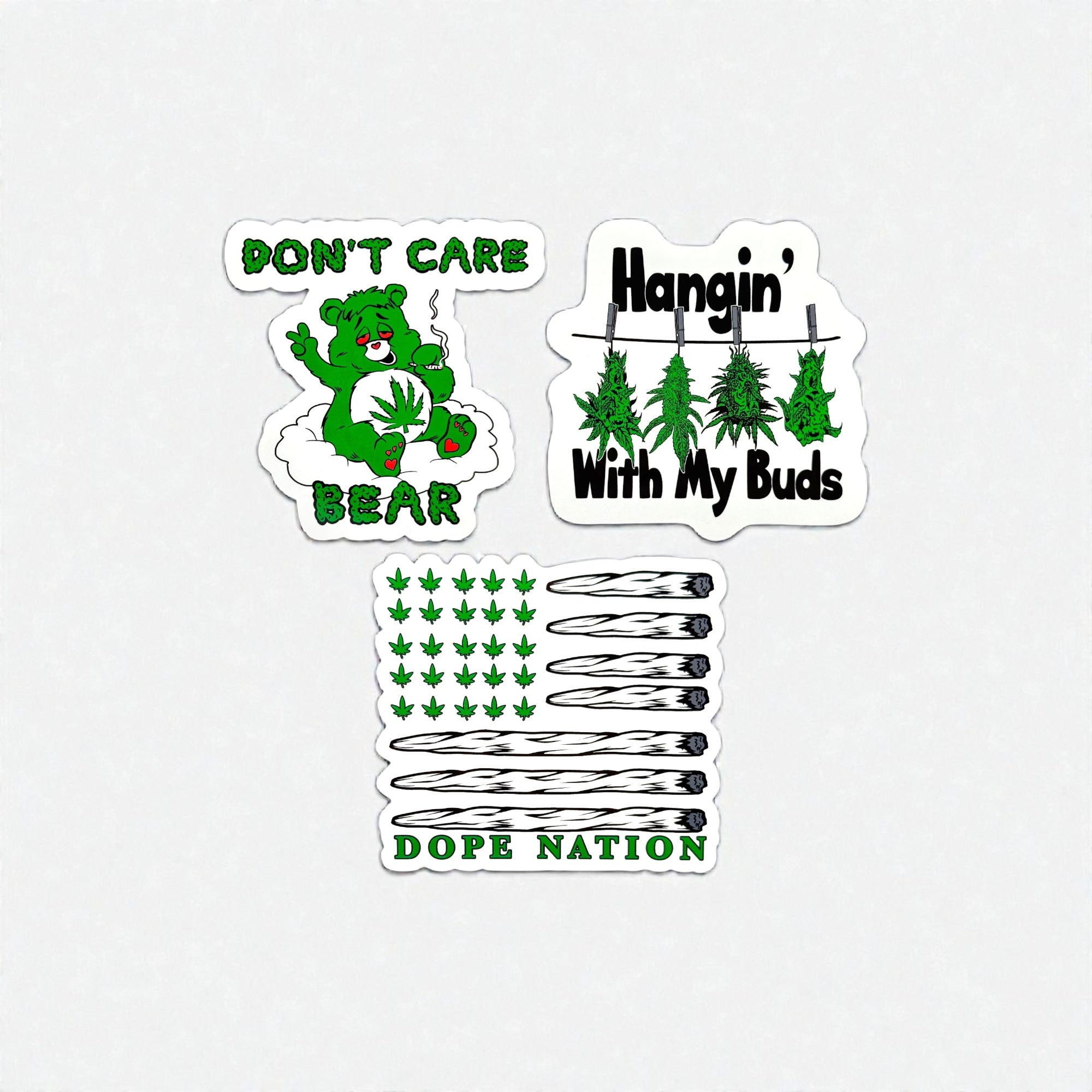 Tees Club vinyl sticker pack Weed Pack - Stickers (4" x 3") X3 pack detail