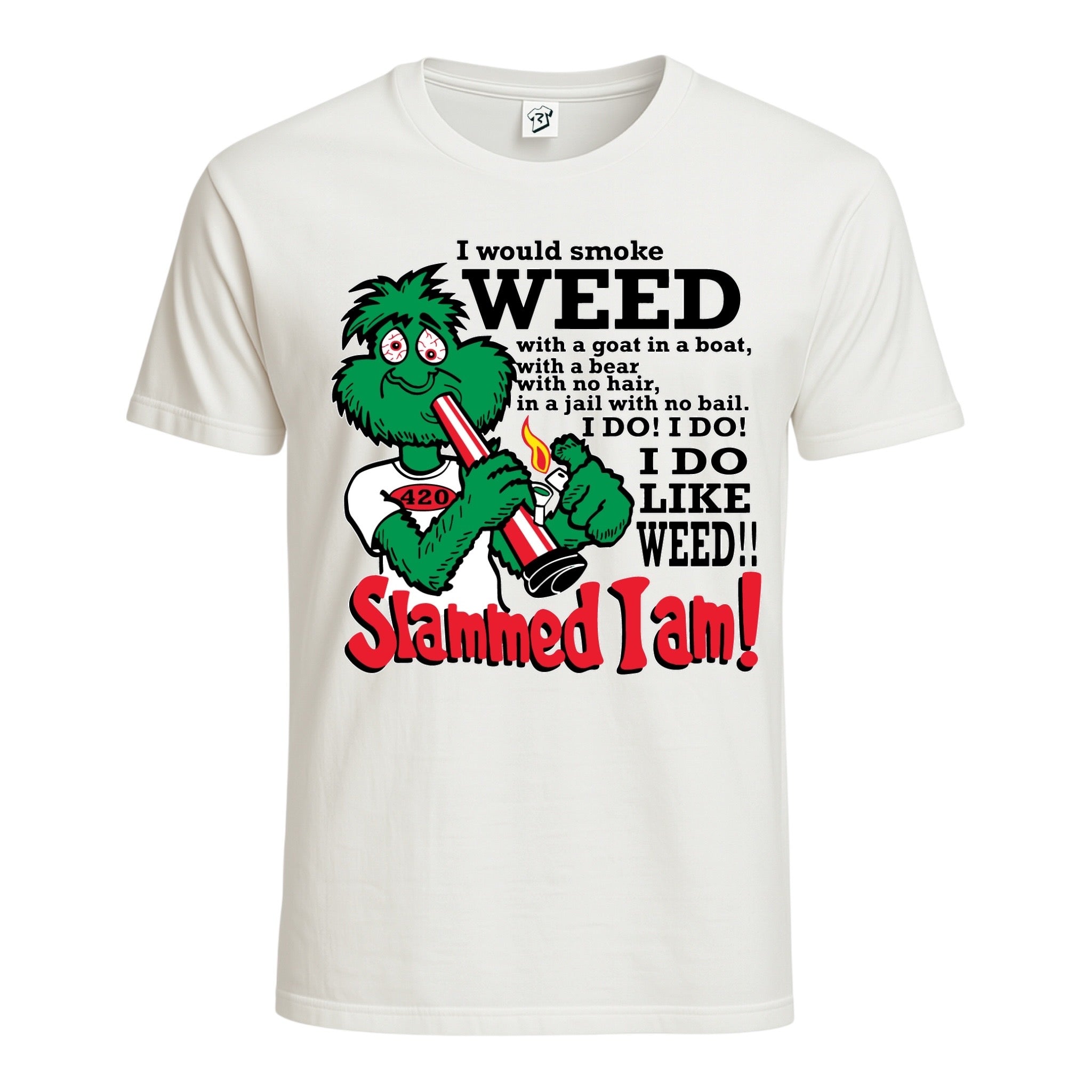 Tees Club graphic tee Slammed I Am Weed - Cotton Tee Navy Size 2XL detail