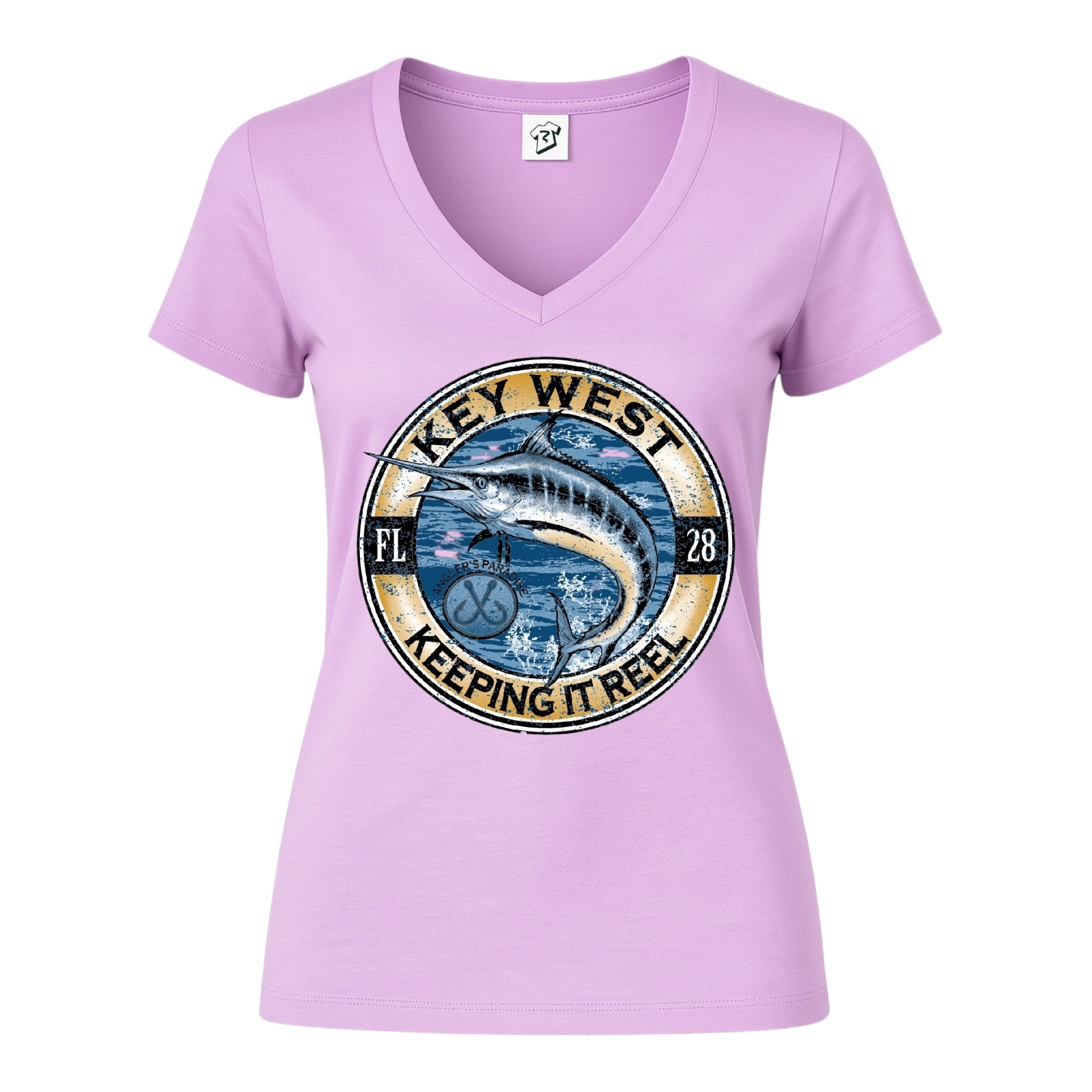 Tees Club v-neck t-shirt Marlin Fish KW - V-Neck Tee Black Size M detail