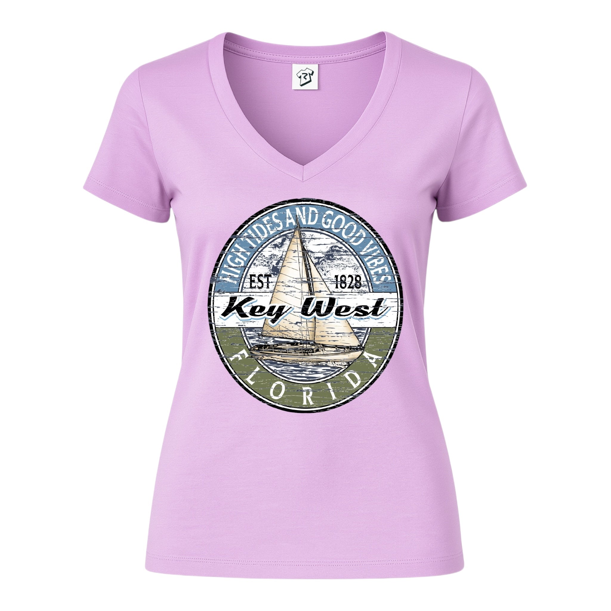 Tees Club v-neck t-shirt Sail Boat KW - V-Neck Tee Black Size M detail