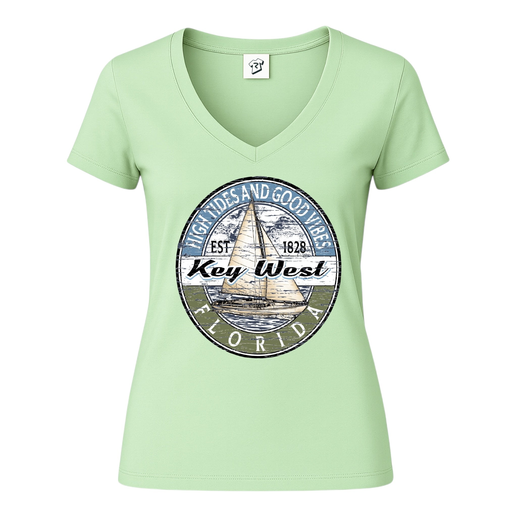 Tees Club v-neck t-shirt Sail Boat KW - V-Neck Tee Black Size S detail