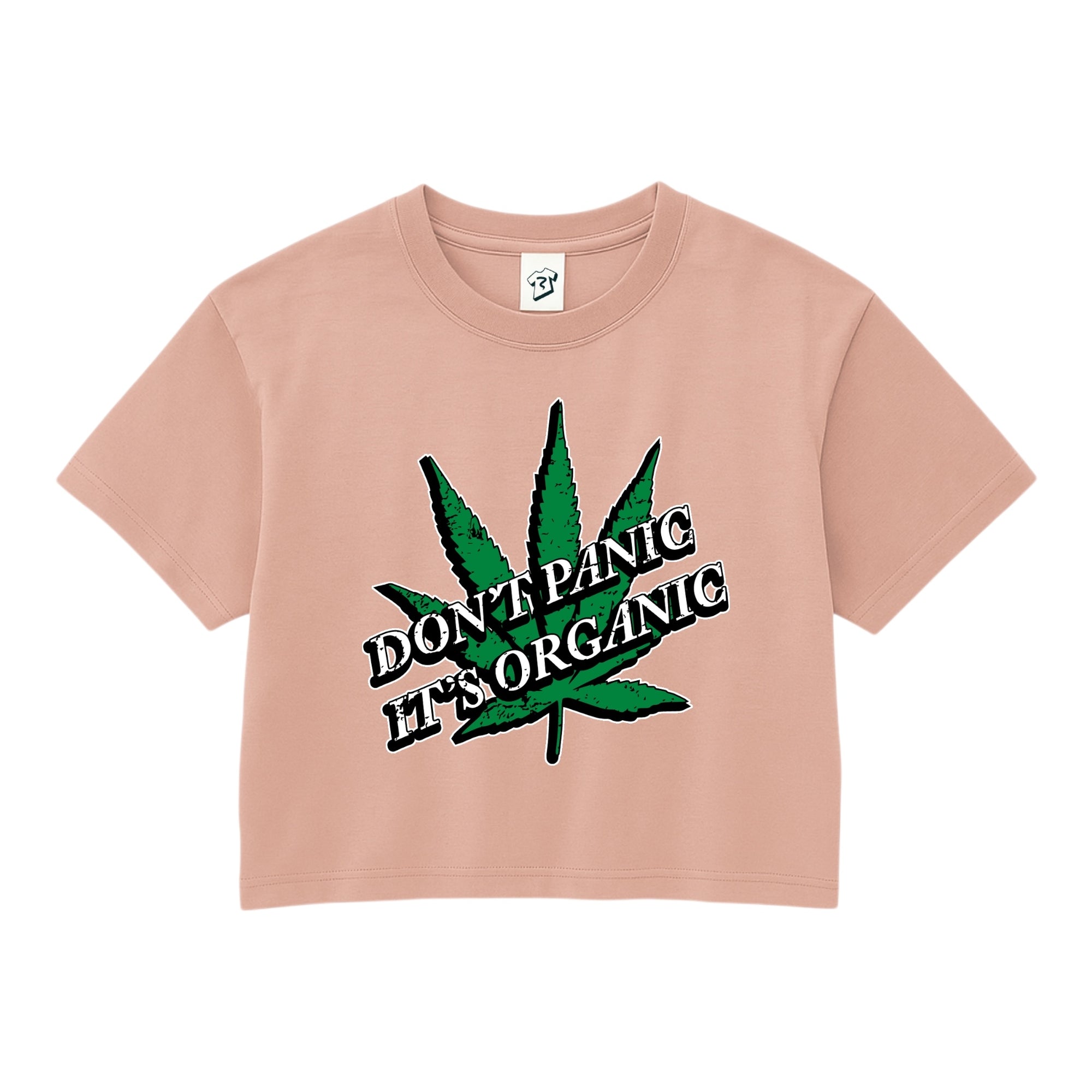 Tees Club crop top Don't Panic It's Organic - Crop Top Black Size XS back view