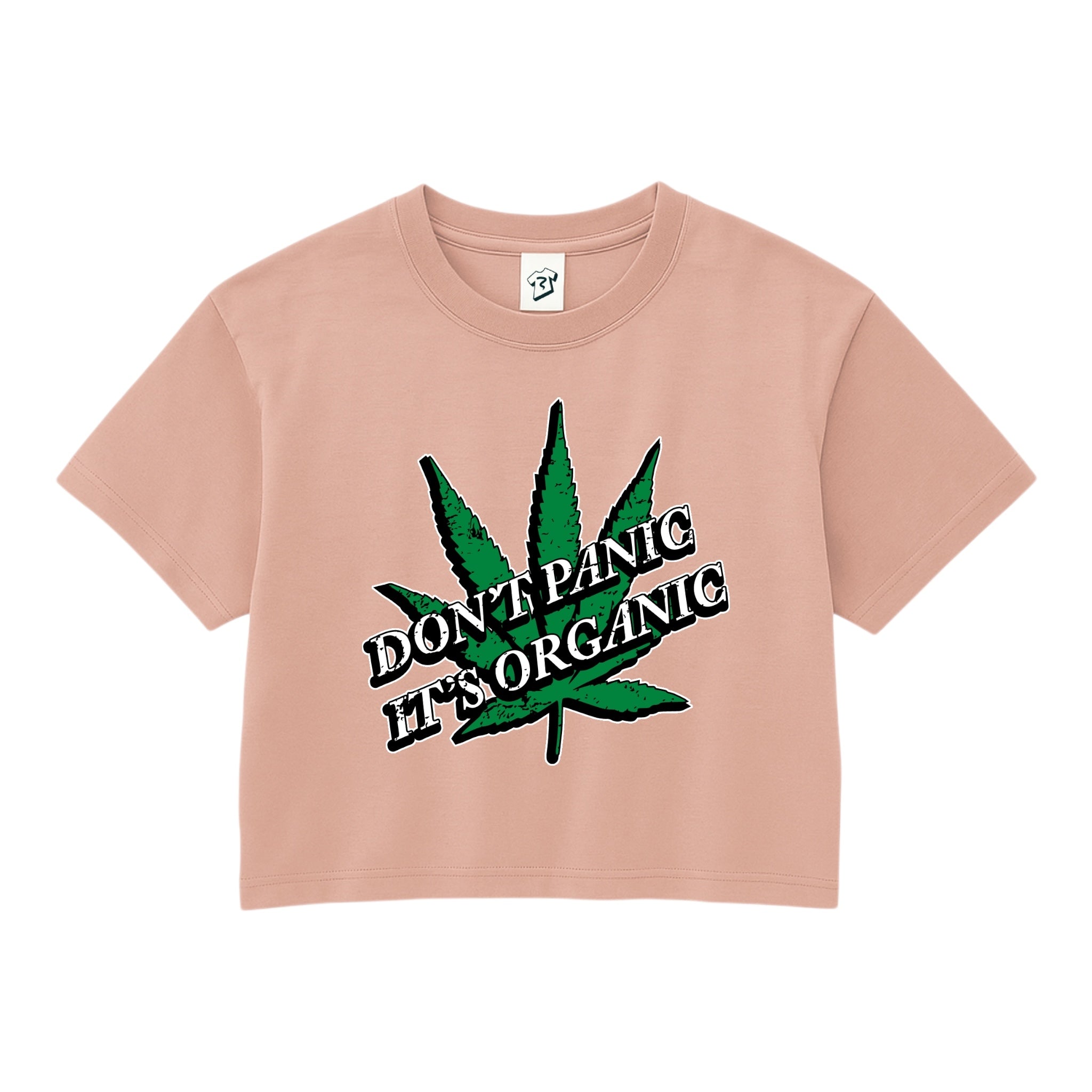Tees Club crop top Don't Panic It's Organic - Crop Top Black Size XS back view