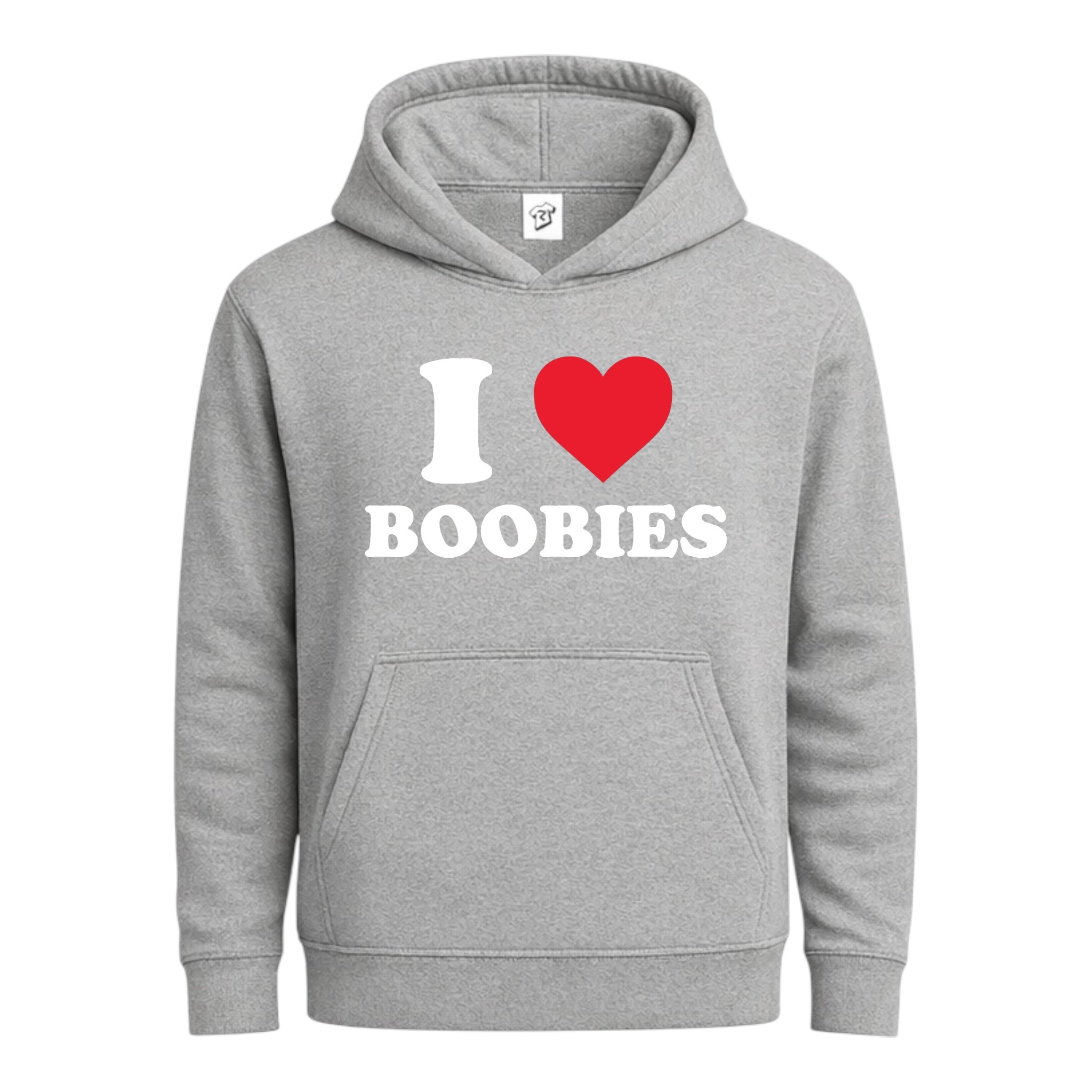Tees Club streetwear hoodie I Love Boobies - Hoodie Navy Size S back view