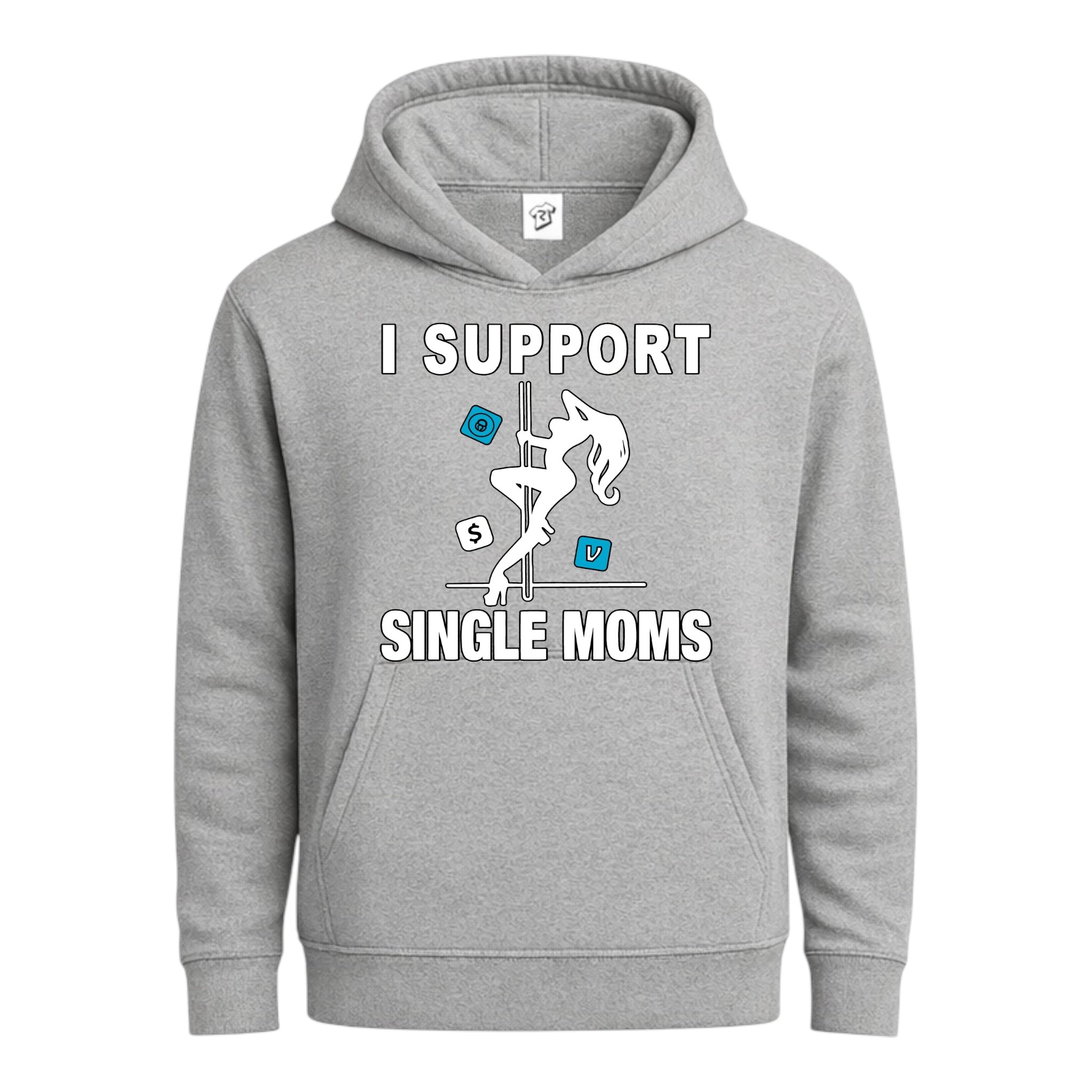Tees Club streetwear hoodie I Support Single Moms - Hoodie Navy Size M detail
