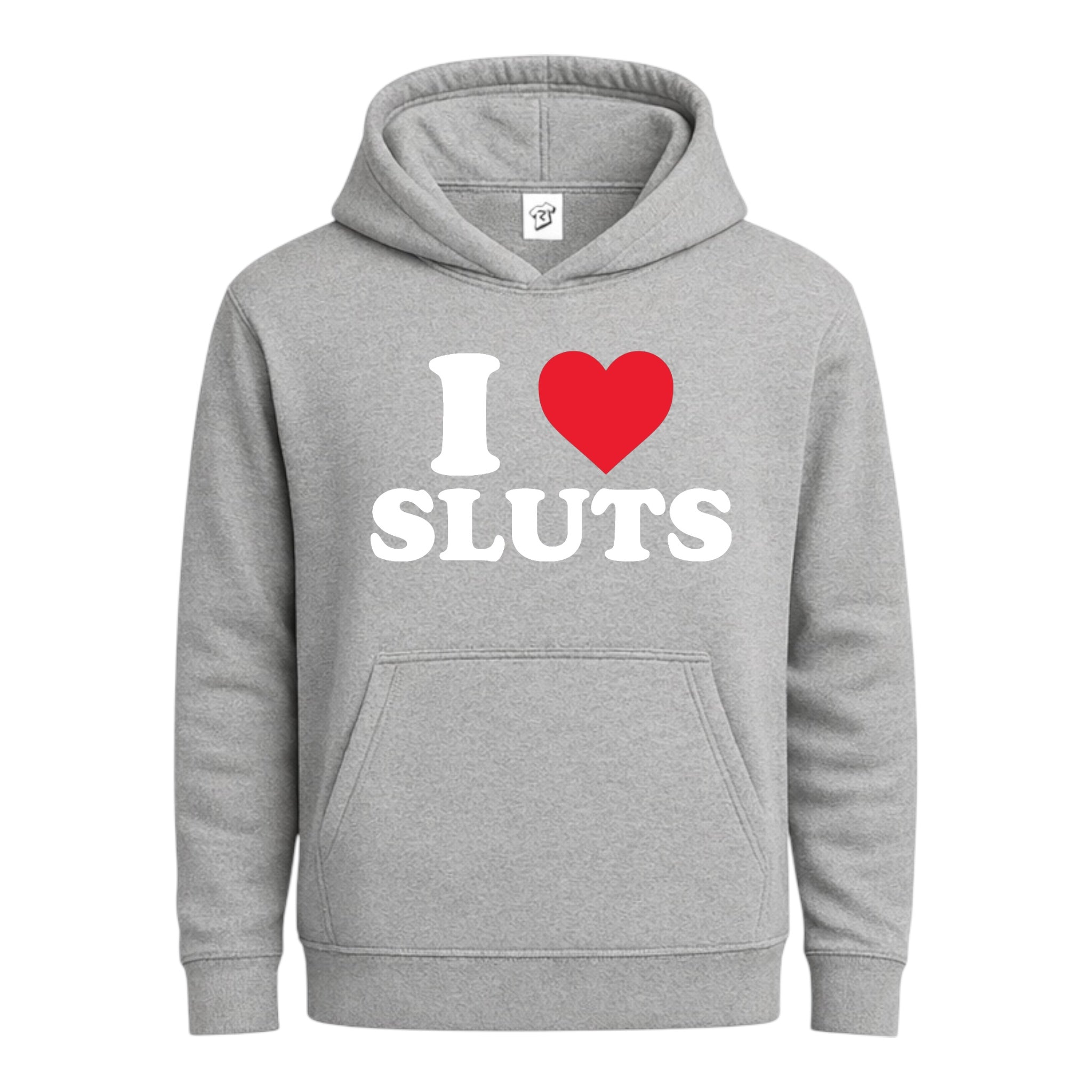 Tees Club streetwear hoodie I Love Sluts - Hoodie Navy Size M detail