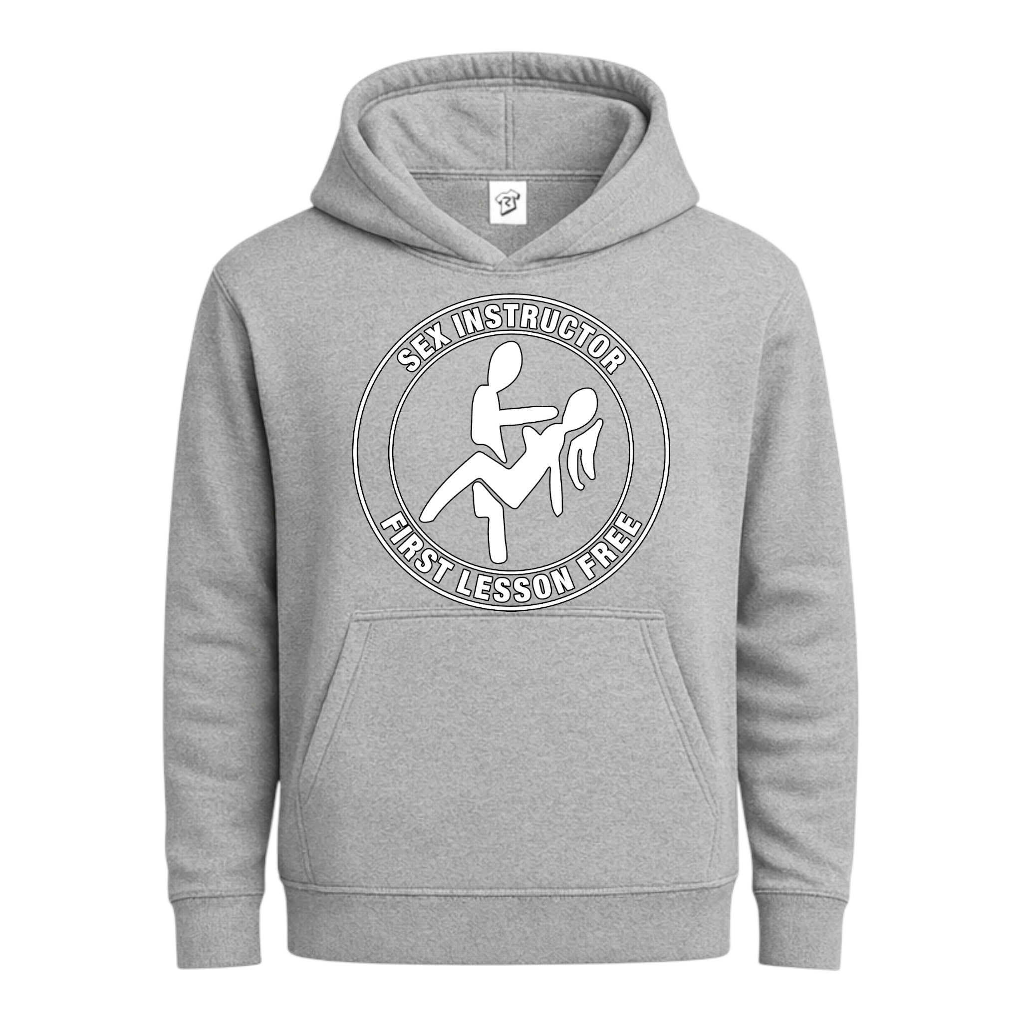 Tees Club streetwear hoodie Sex Instructor First Lesson Free - Hoodie Navy Size M detail