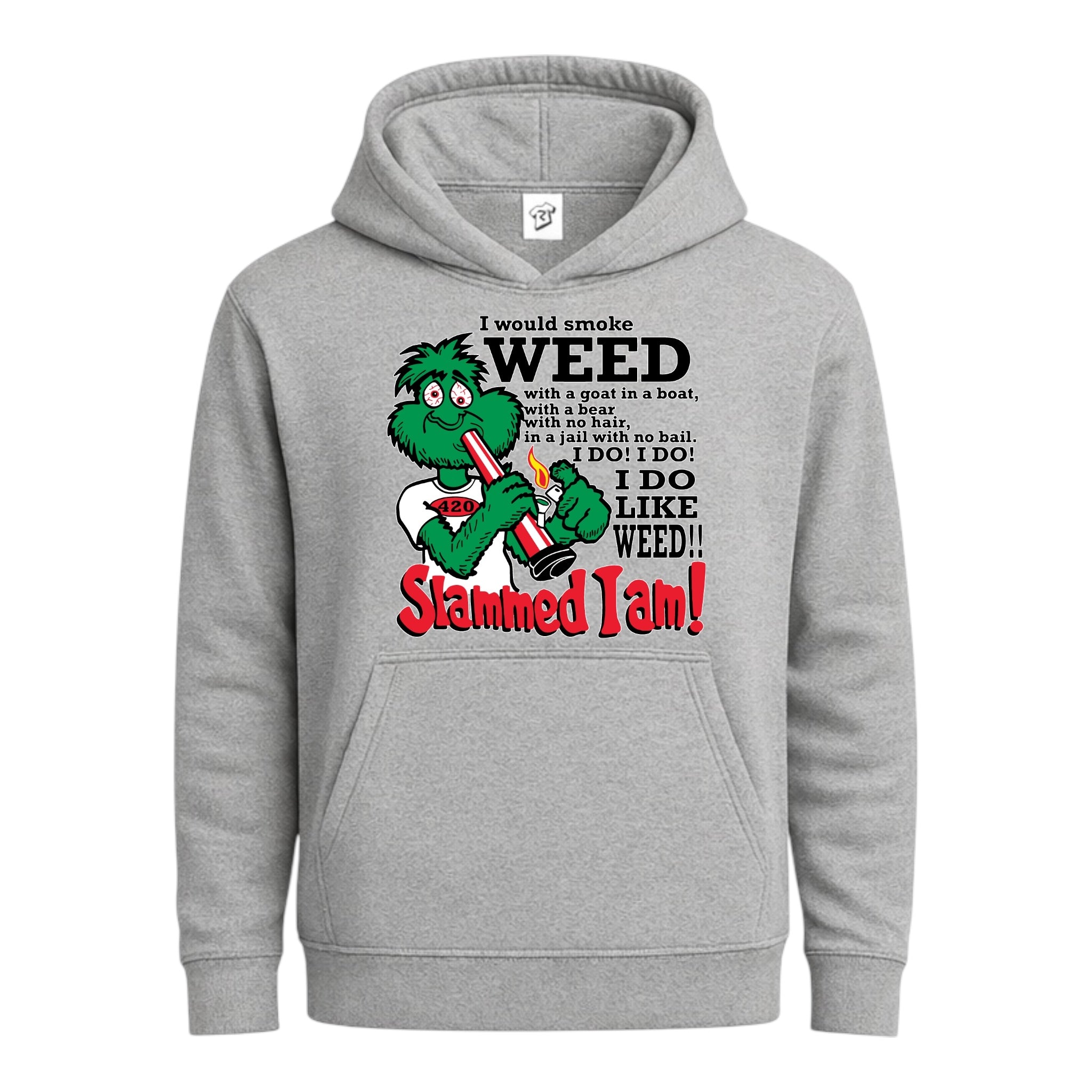 Tees Club streetwear hoodie Slammed I Am Weed - Hoodie Navy Size L detail