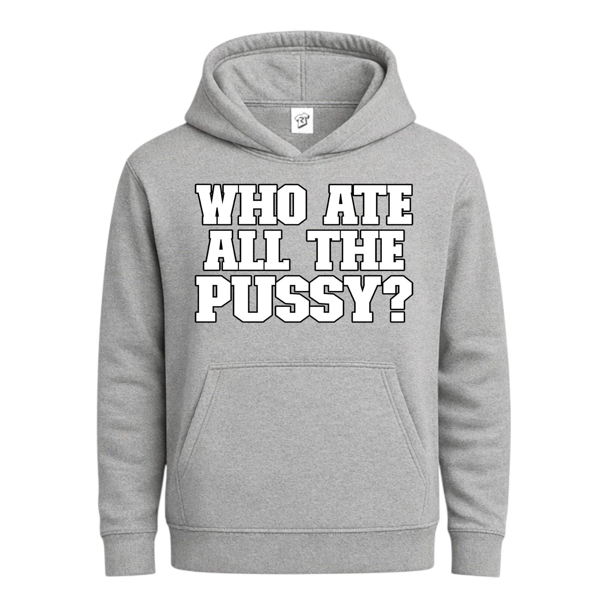 Tees Club streetwear hoodie Who Ate All The Pussy? - Hoodie Navy Size M detail