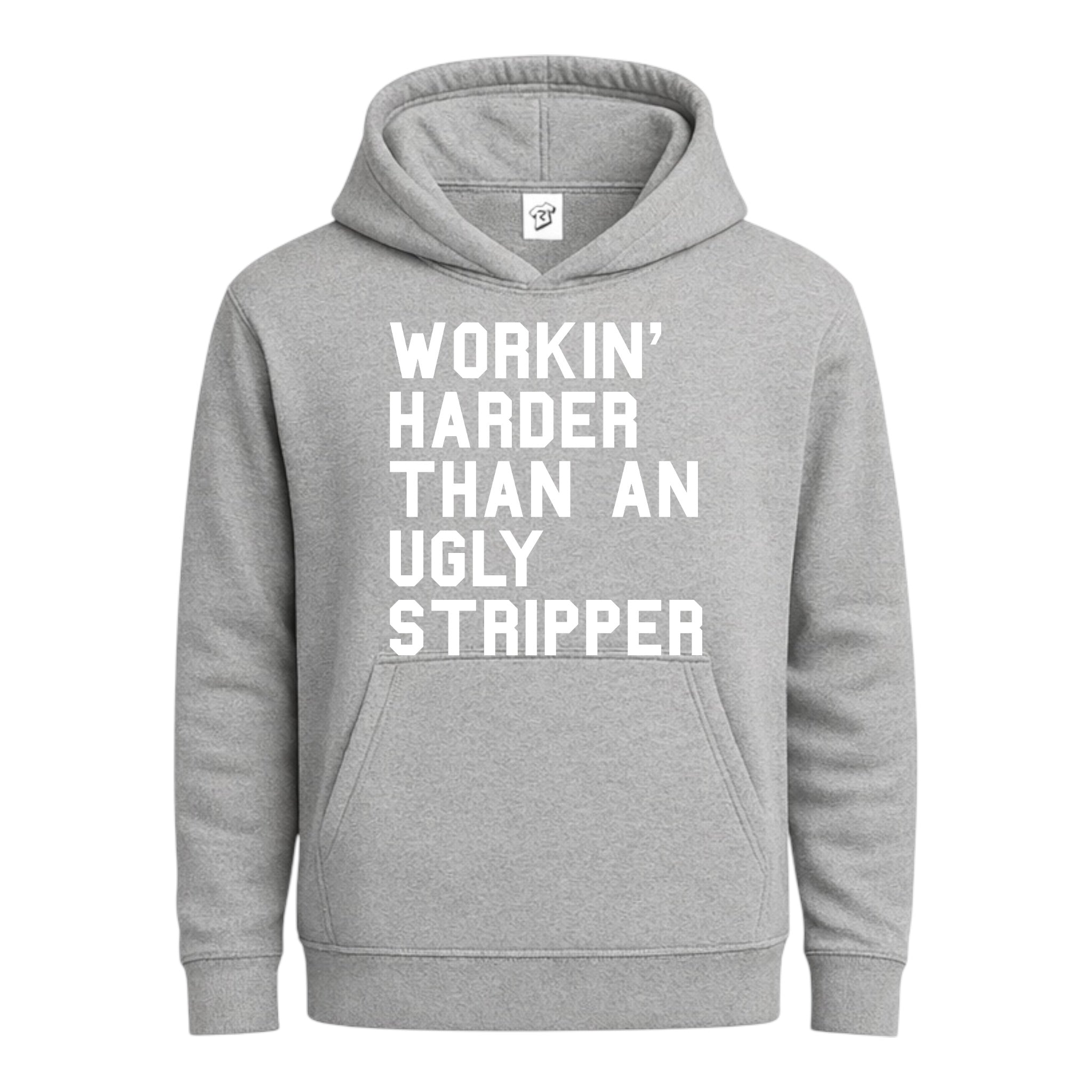 Tees Club streetwear hoodie Workin' Harder Than an Ugly Stripper - Hoodie Navy Size M detail