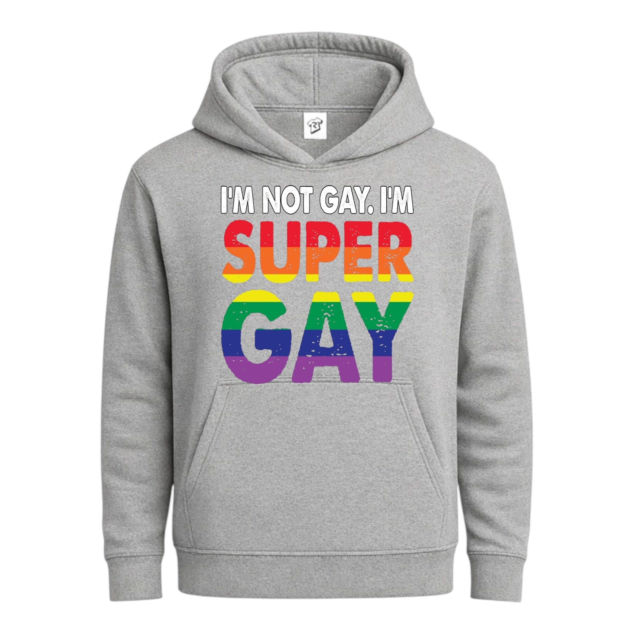 Tees Club streetwear hoodie I'm Not Gay I'm Super Gay - Hoodie Navy Size M detail