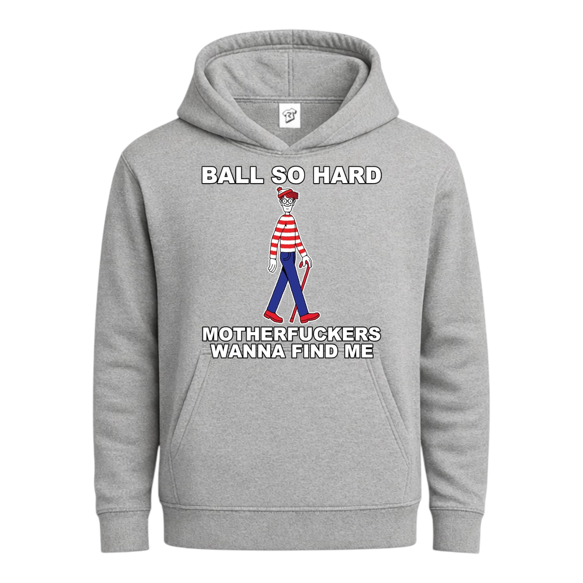 Tees Club streetwear hoodie Ball So Hard Motherfuckers Wanna Find Me (Waldo) - Hoodie Navy Size S back view
