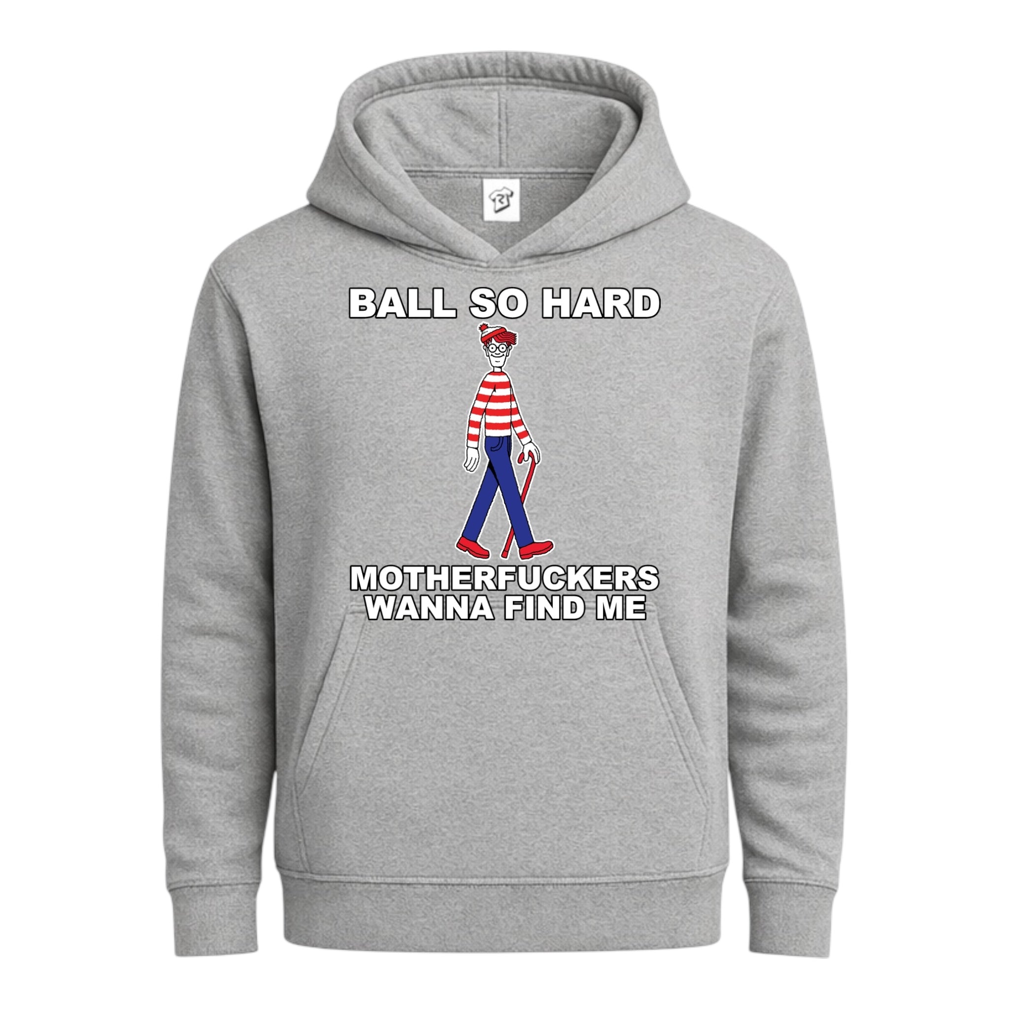 Tees Club streetwear hoodie Ball So Hard Motherfuckers Wanna Find Me (Waldo) - Hoodie Navy Size S back view