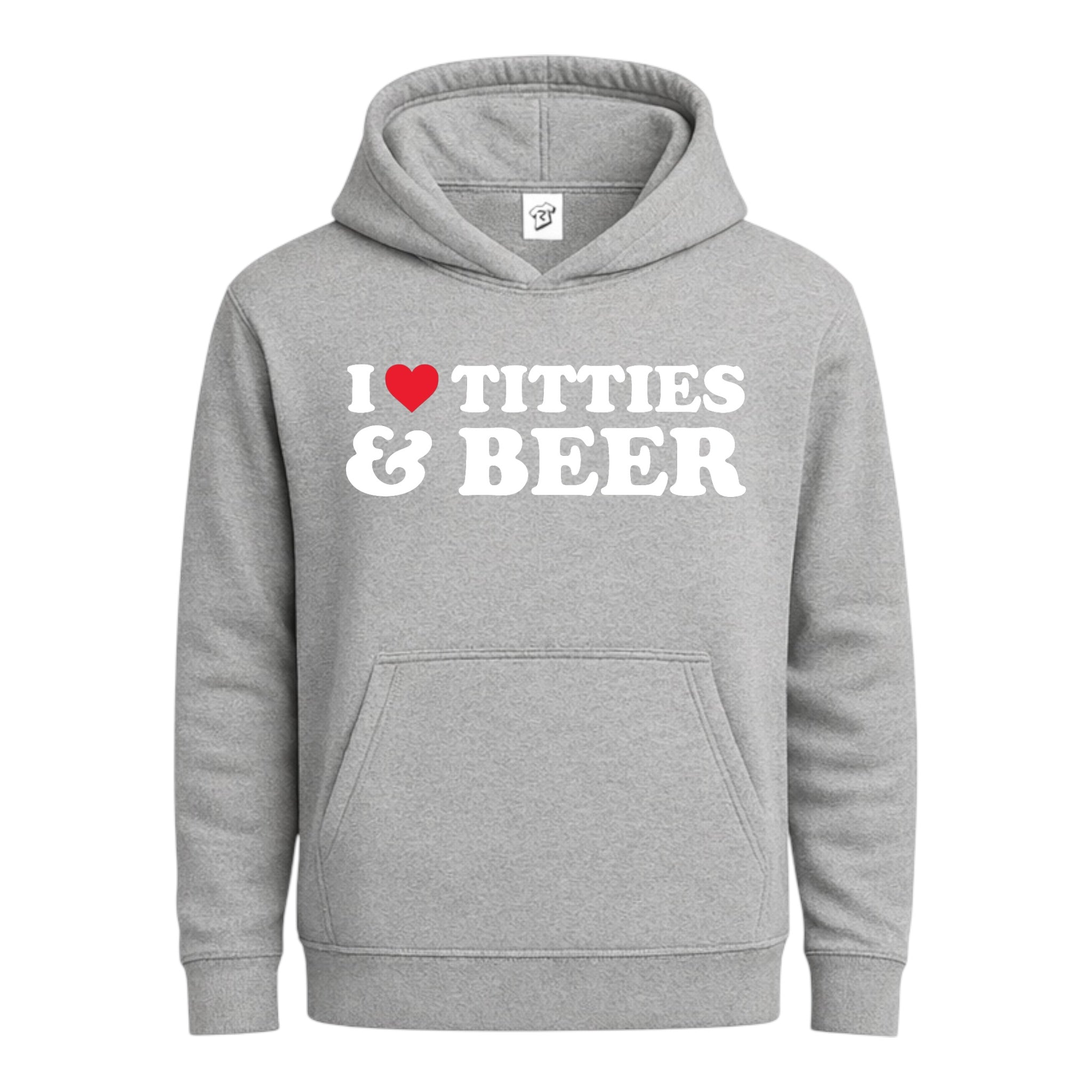 Tees Club streetwear hoodie I Love Titties & Beer - Hoodie Navy Size S back view