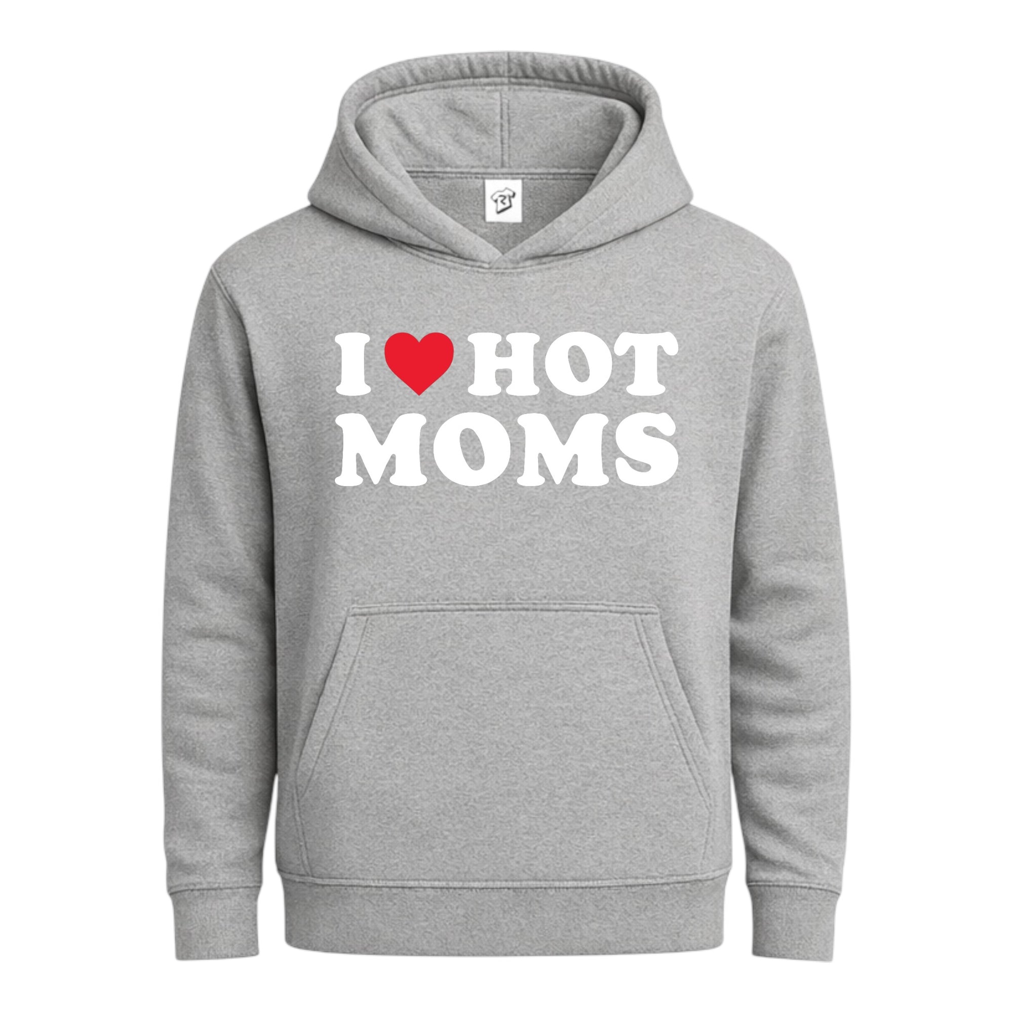 Tees Club streetwear hoodie I Love Hot Moms - Hoodie Navy Size S back view